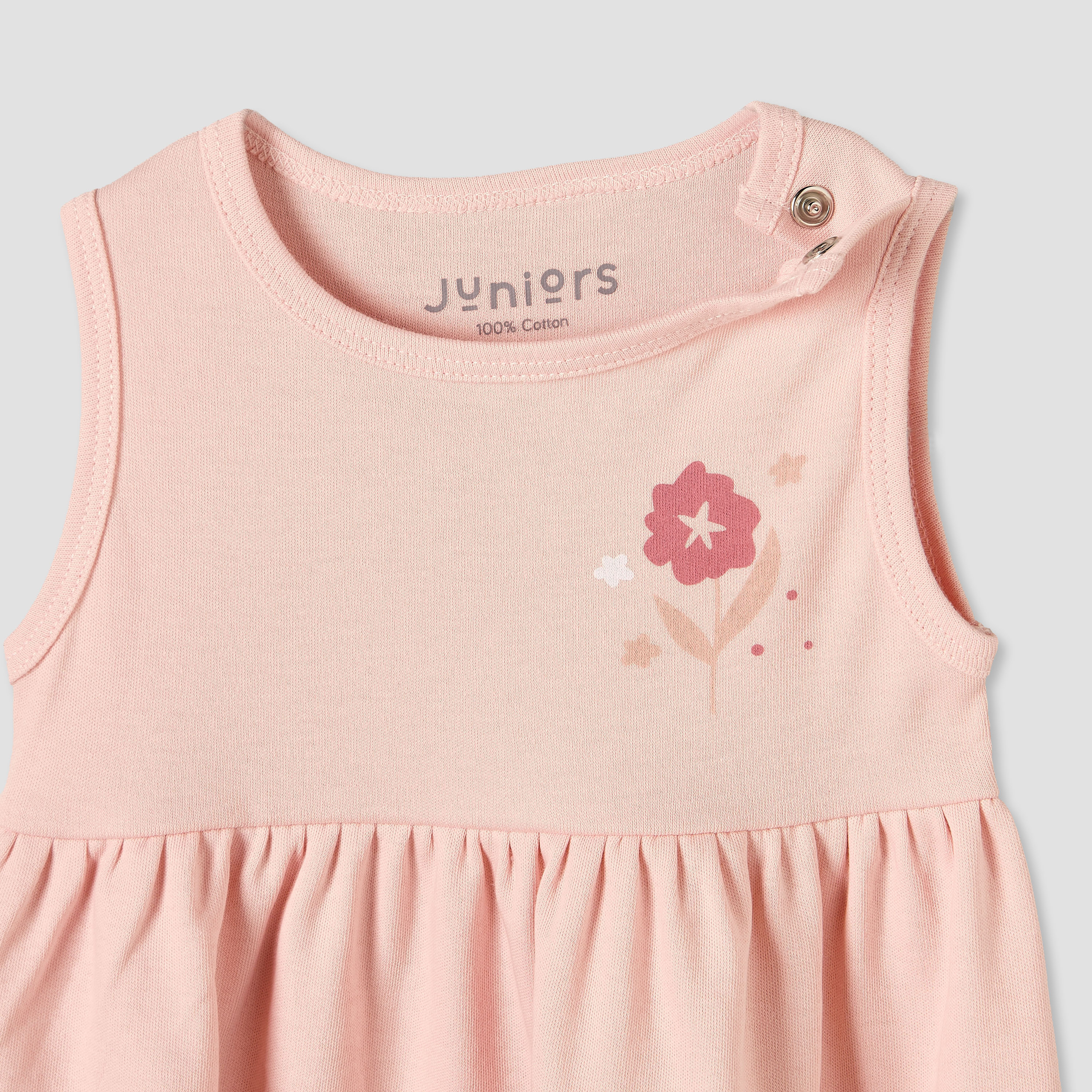 Pack of 3 Juniors Round Neck Knee Length A-line Dress with Floral Print-baby-girls-clothing-dressesandjumpsuits-image-6