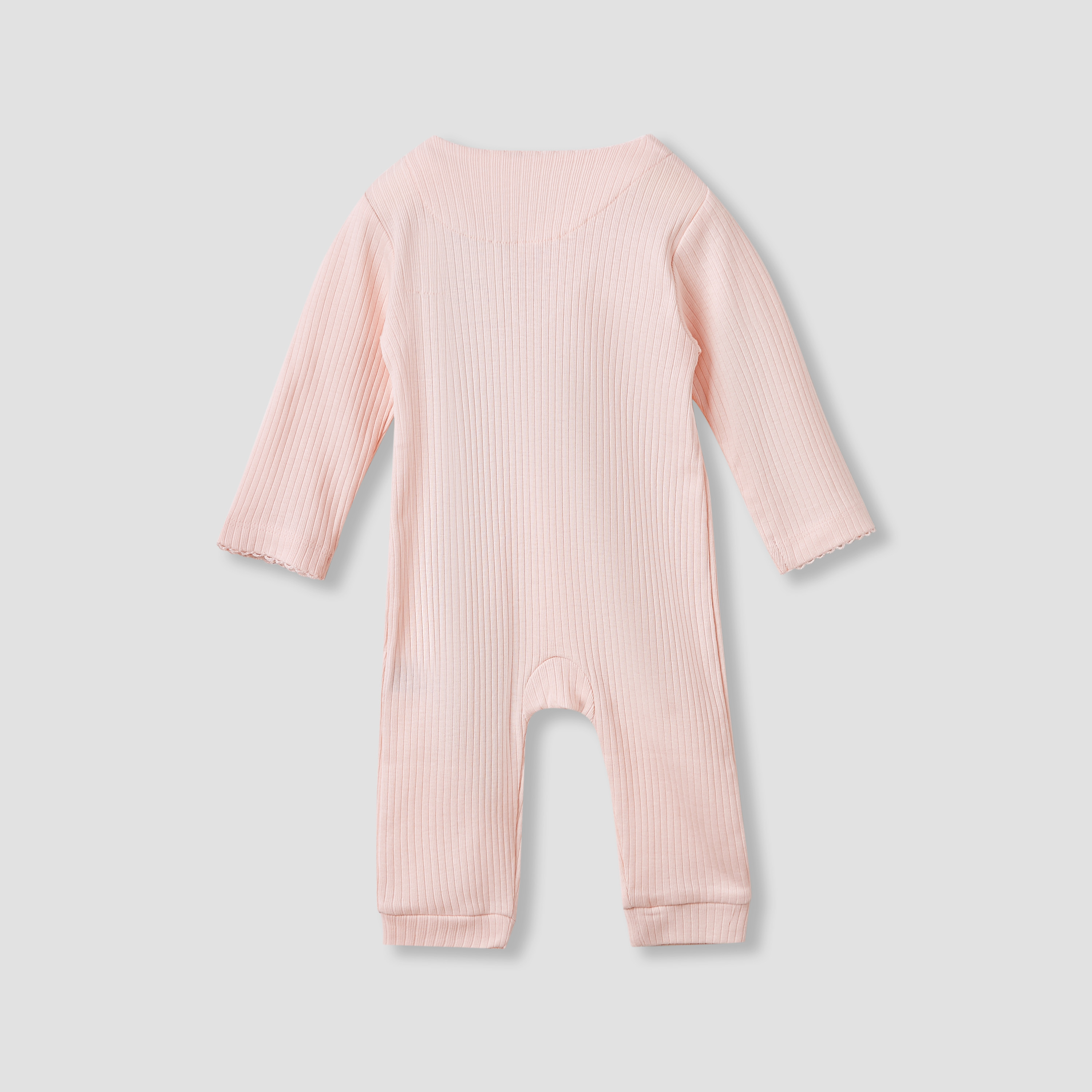 Juniors Bunny Print Sleepsuit with Long Sleeves and Button Closure-baby-girls-clothing-nightwear-sleepsuits-image-2
