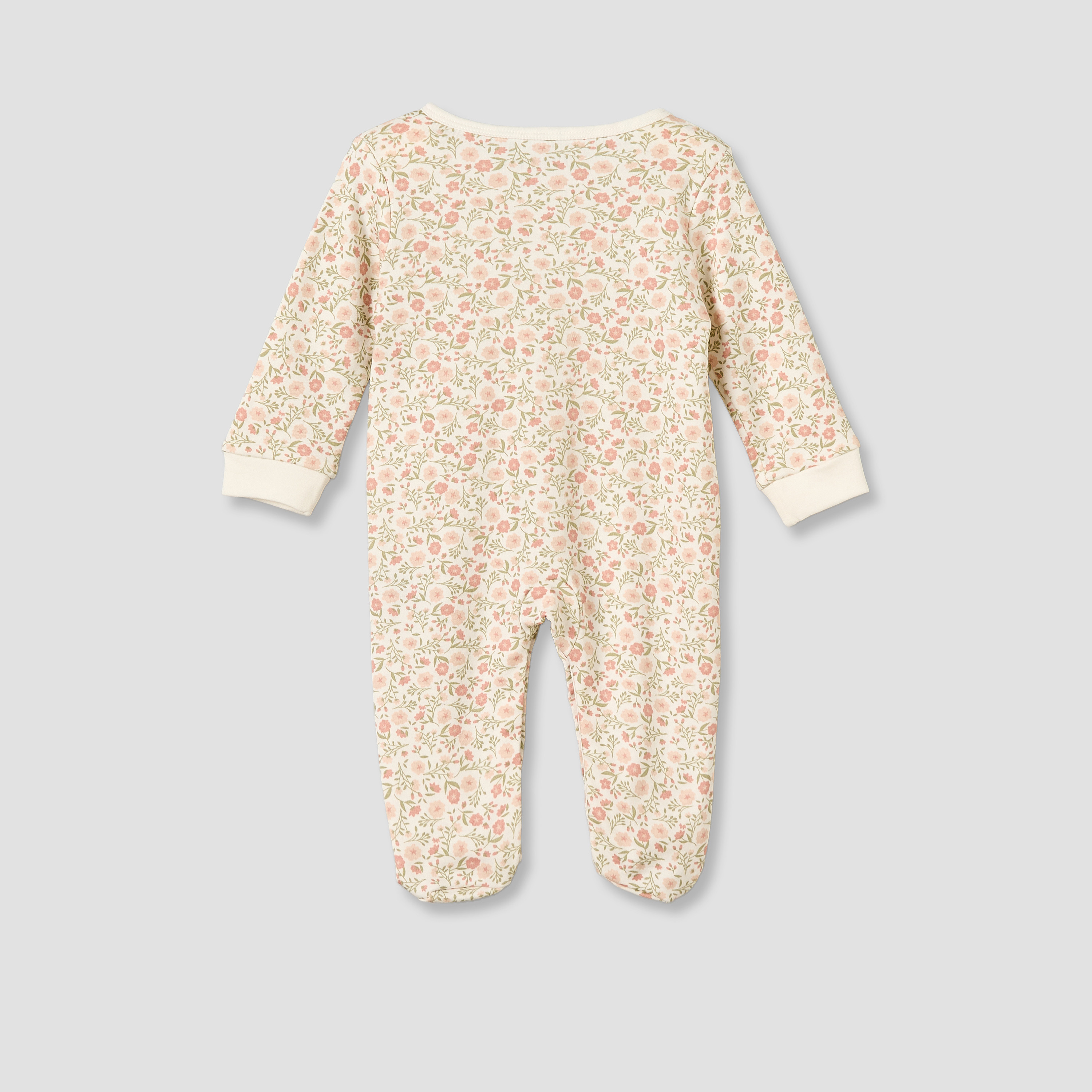Pack of 3 Juniors Cotton Crew Neck Long Sleeves Sleepsuit with Floral Print-baby-girls-clothing-nightwear-sleepsuits-image-4