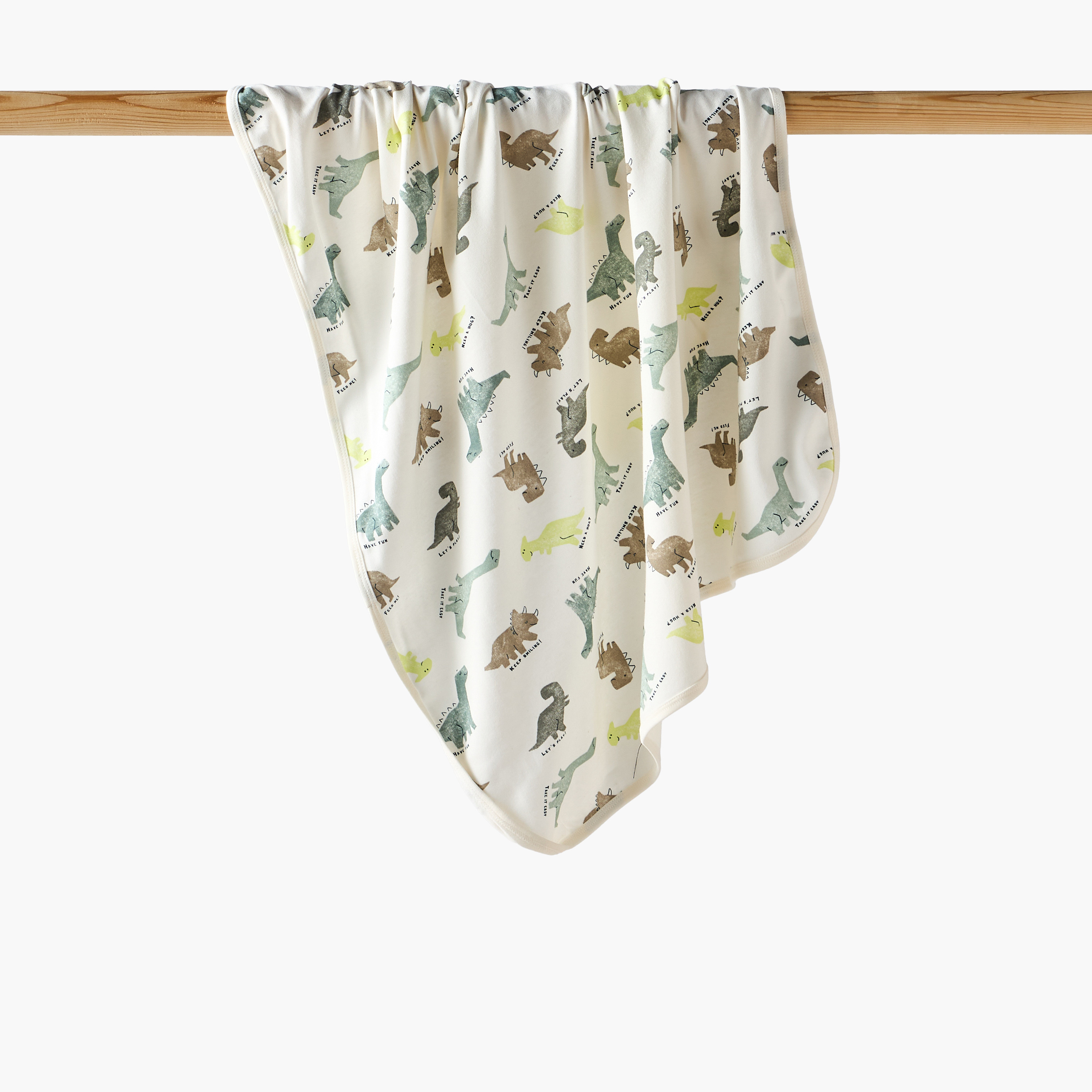 بطانية قطن لحديثي الولادة بطبعات ديناصور من جونيورز-baby-nursery-blanketsandswaddles-receivingblankets-image-1