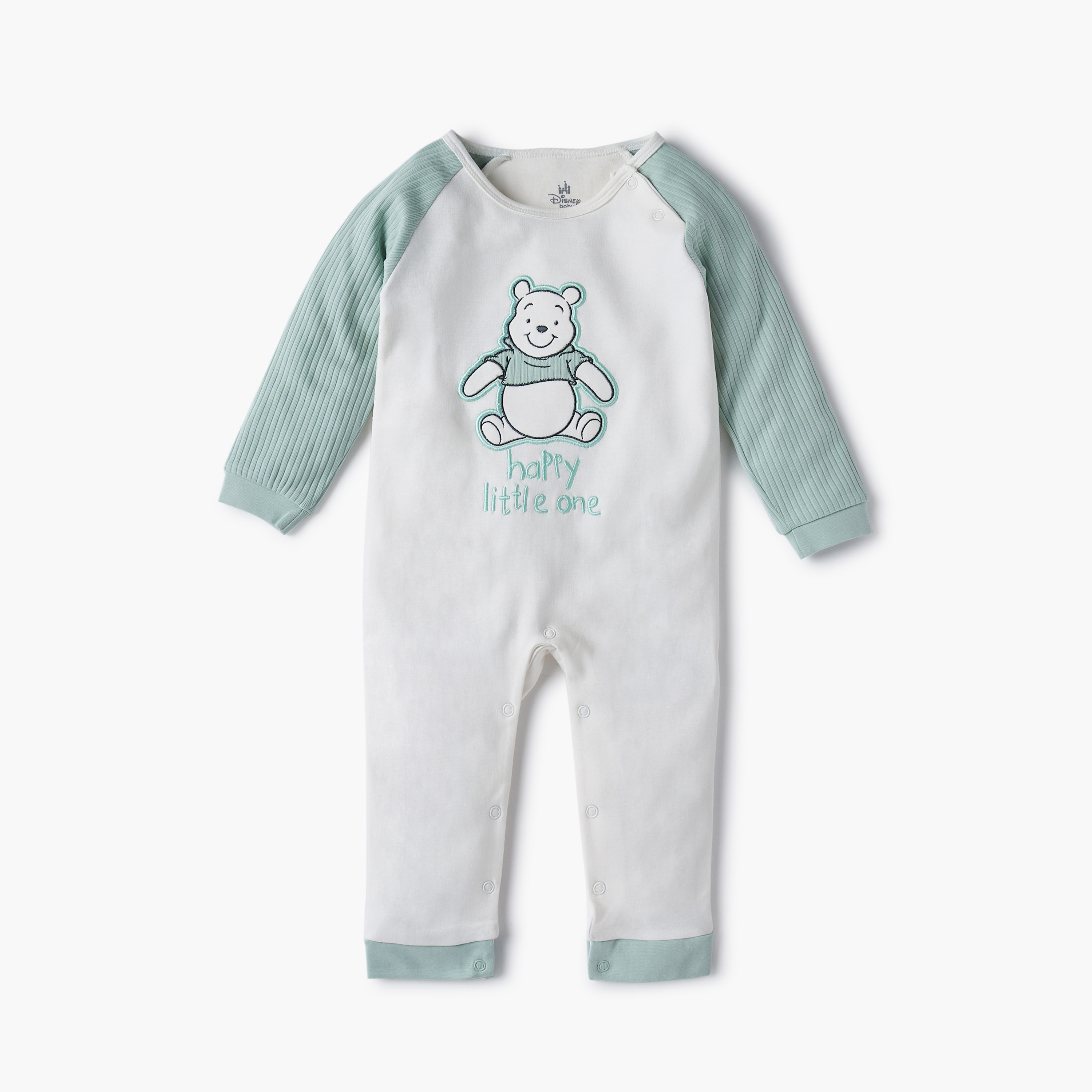Disney Winnie The Pooh Embroidered Sleepsuit with Long Sleeves-baby-boys-clothing-nightwear-sleepsuits-image-1