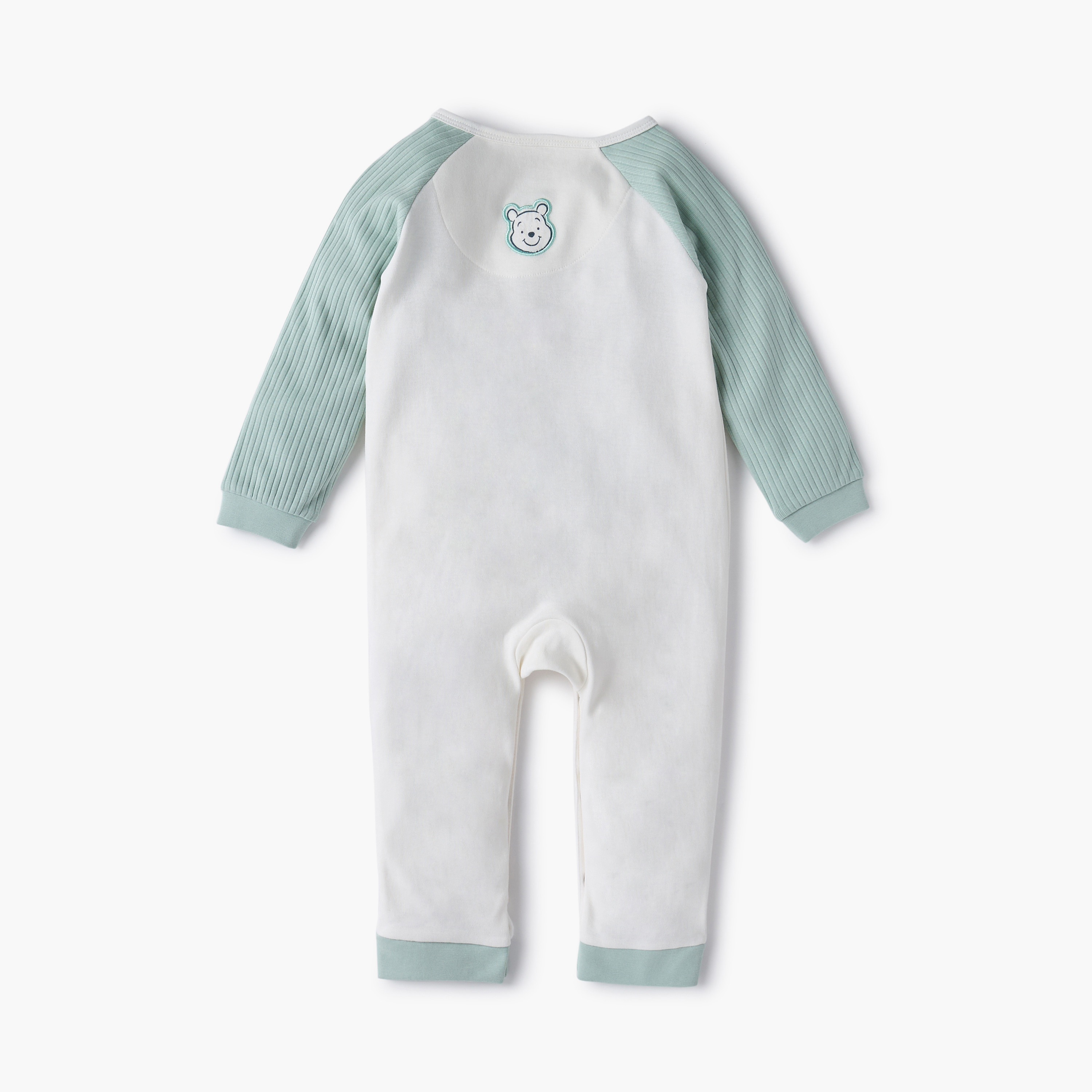 Disney Winnie The Pooh Embroidered Sleepsuit with Long Sleeves-baby-boys-clothing-nightwear-sleepsuits-image-2