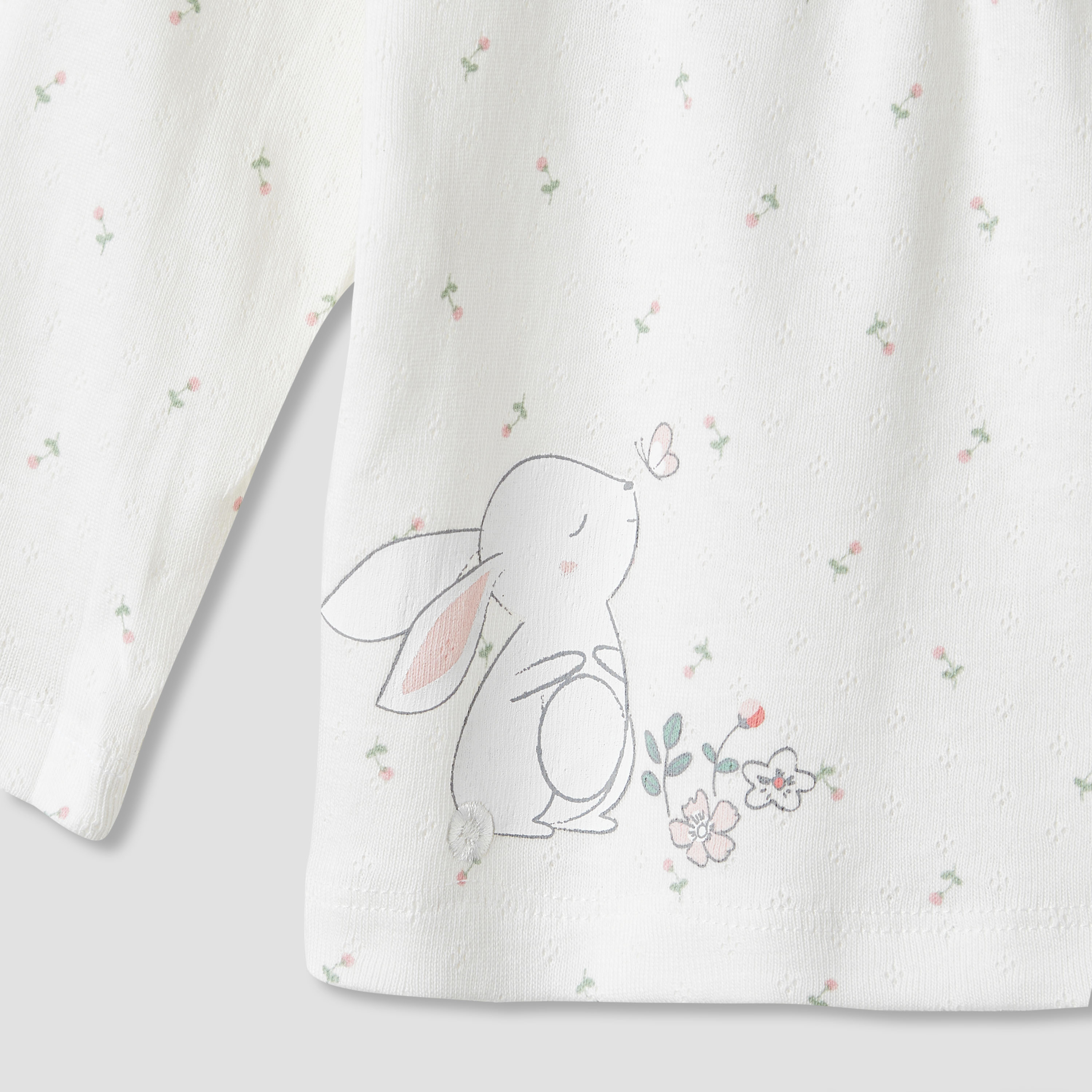 Juniors Bunny Print Top and Pyjama Set-baby-girls-clothing-nightwear-pyjamasets-image-5