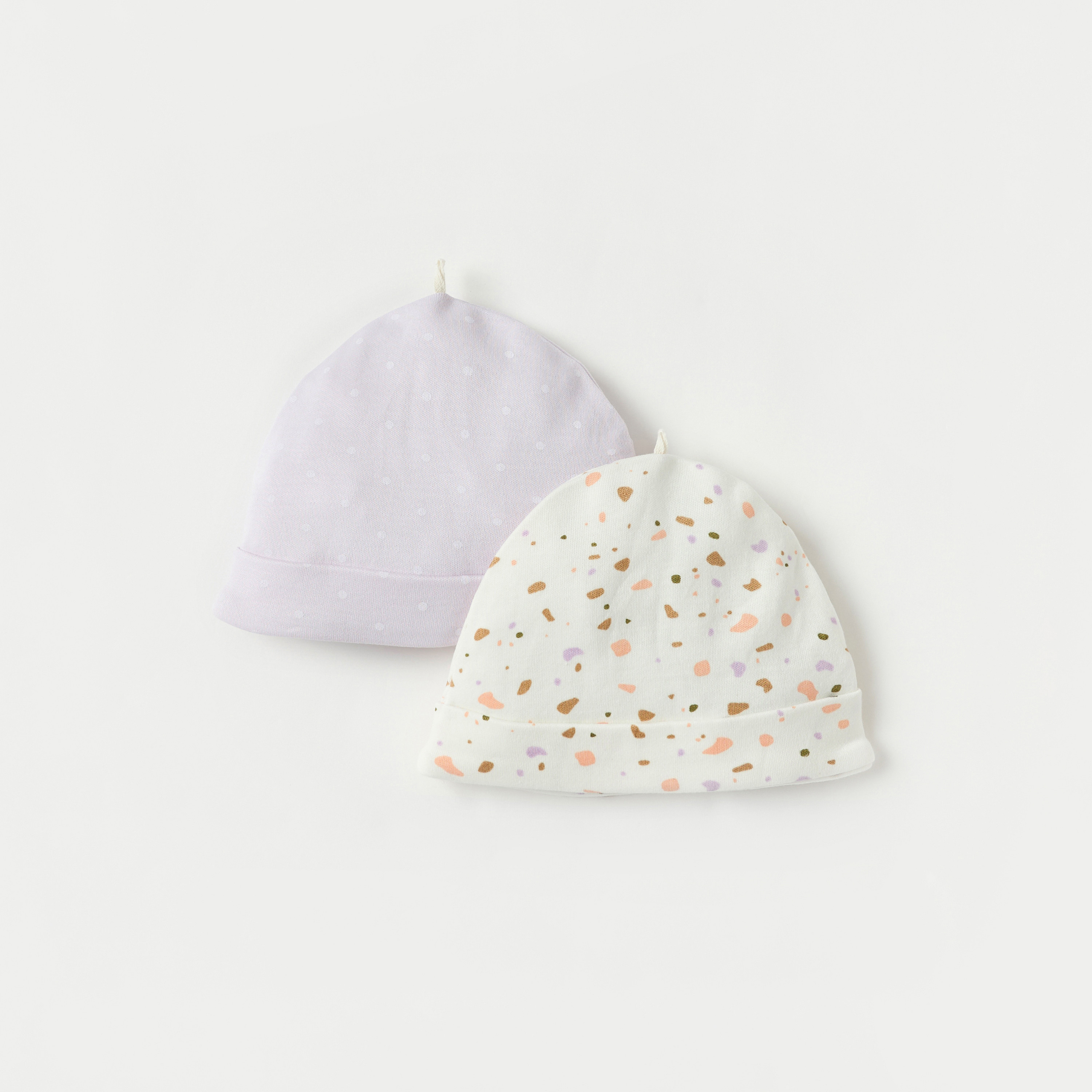 Juniors Printed Beanie Cap - Set of 2-baby-girls-accessories-caps-image-1