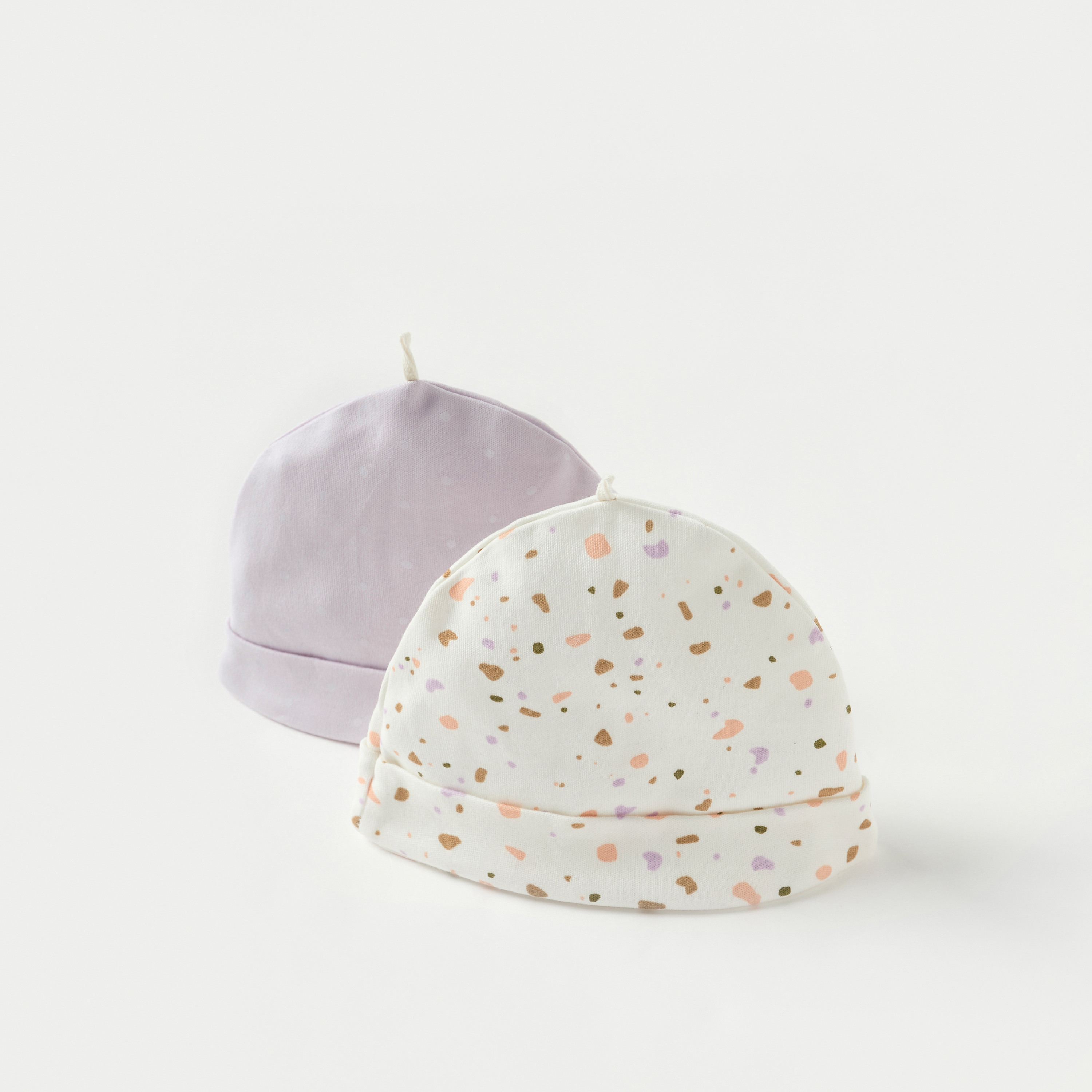 Juniors Printed Beanie Cap - Set of 2-baby-girls-accessories-caps-image-4