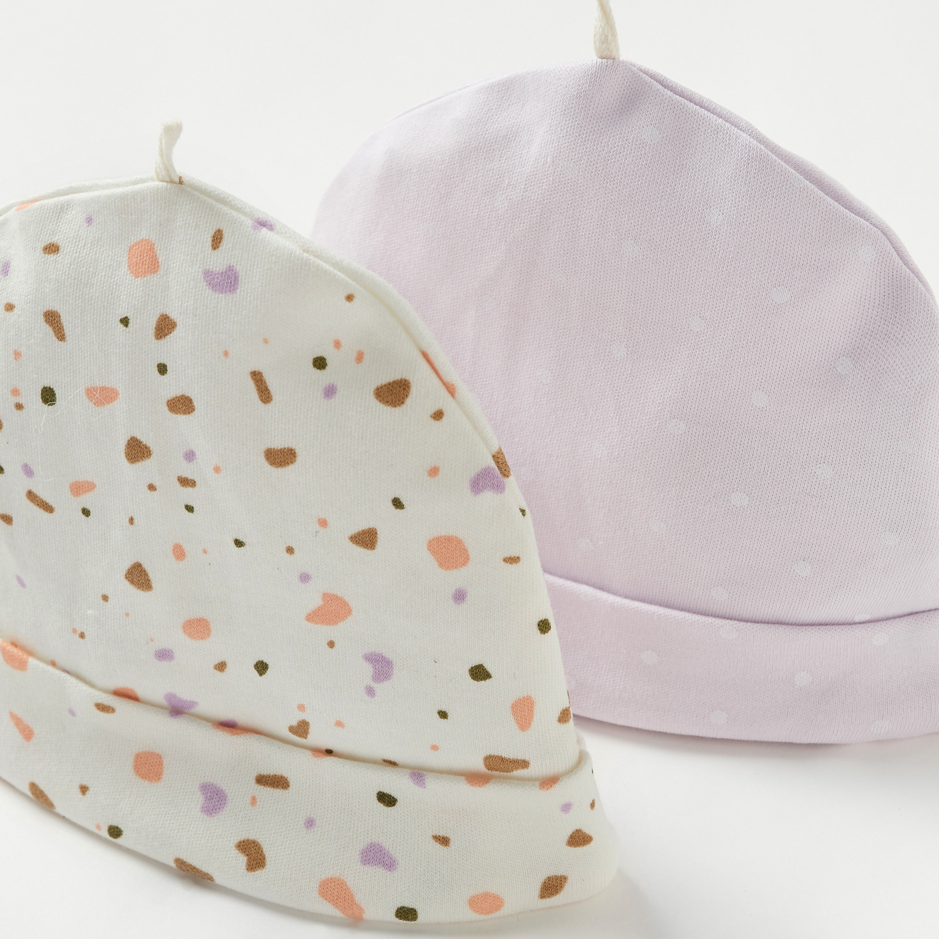 Juniors Printed Beanie Cap - Set of 2-baby-girls-accessories-caps-image-5