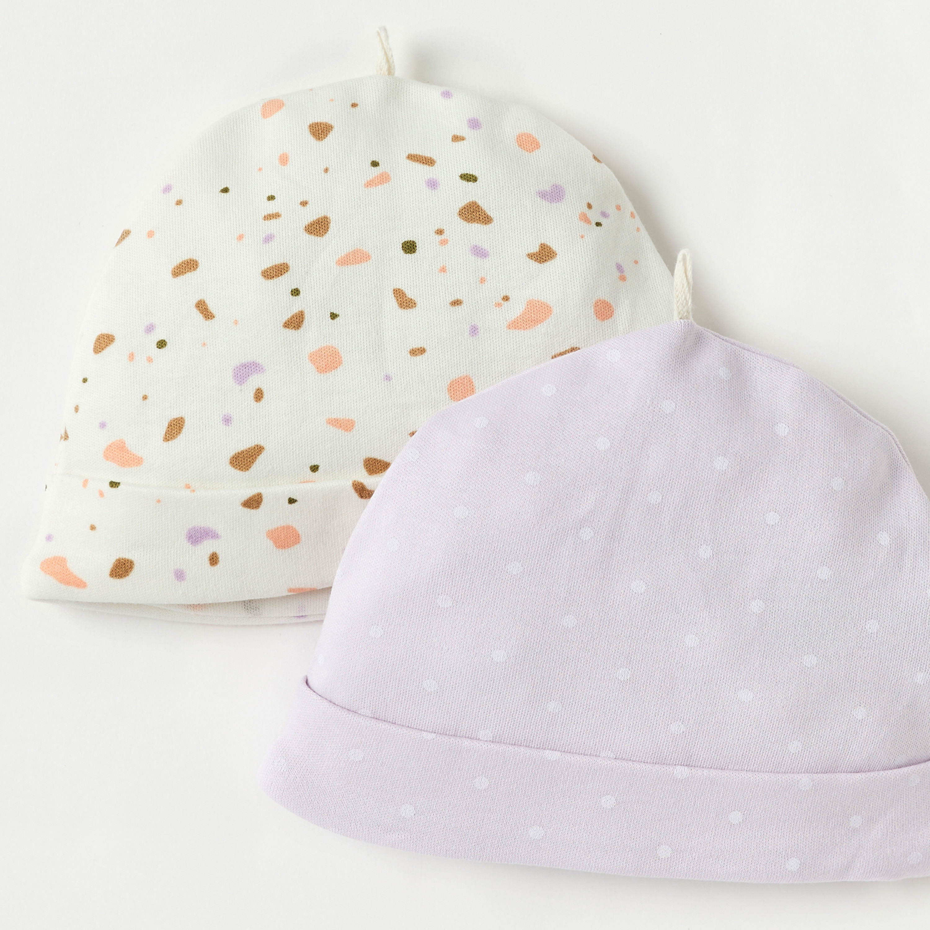 Juniors Printed Beanie Cap - Set of 2-baby-girls-accessories-caps-image-6