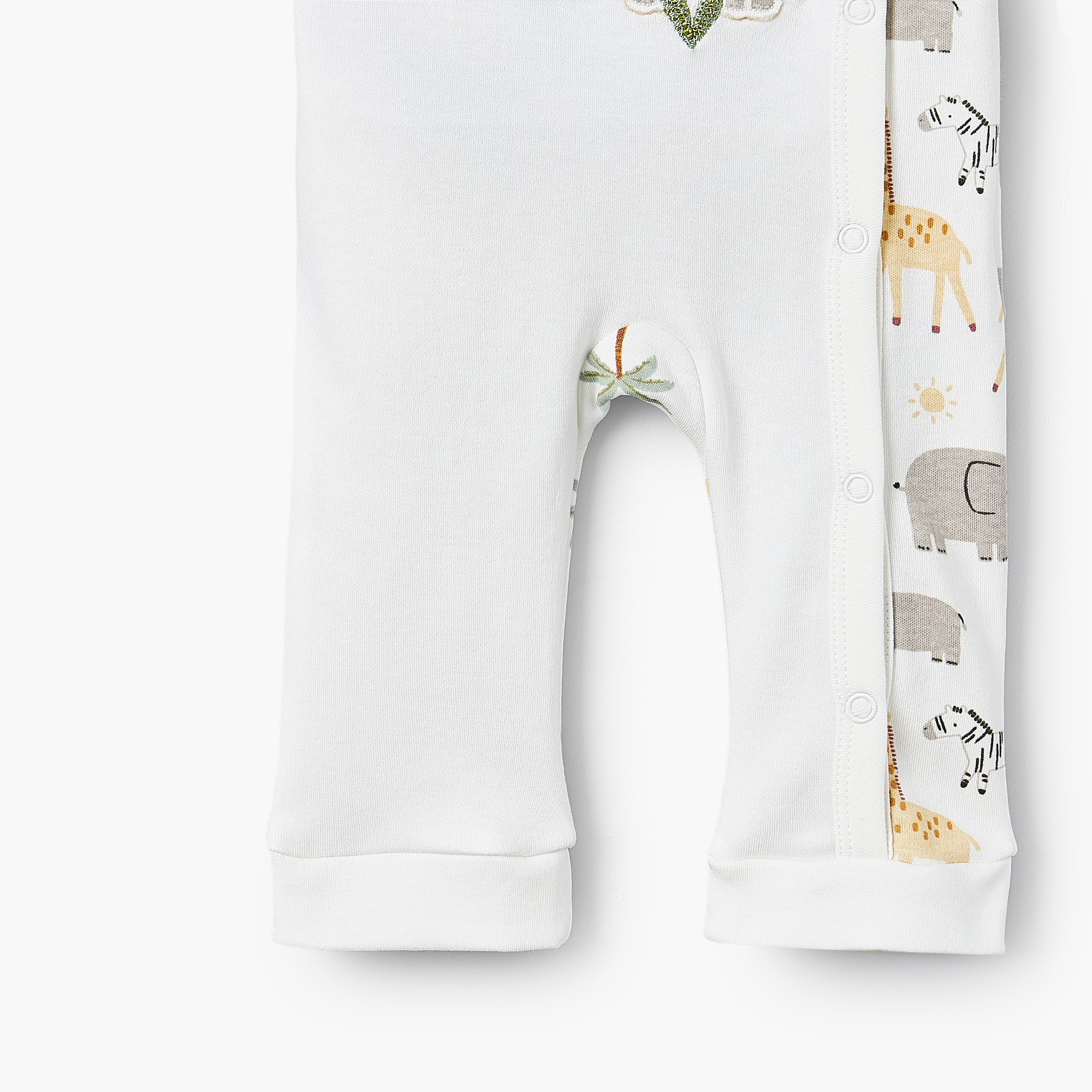 Juniors Cotton Crew Neck Long Sleeves Sleepsuit with Safari Print-baby-boys-clothing-nightwear-sleepsuits-image-4