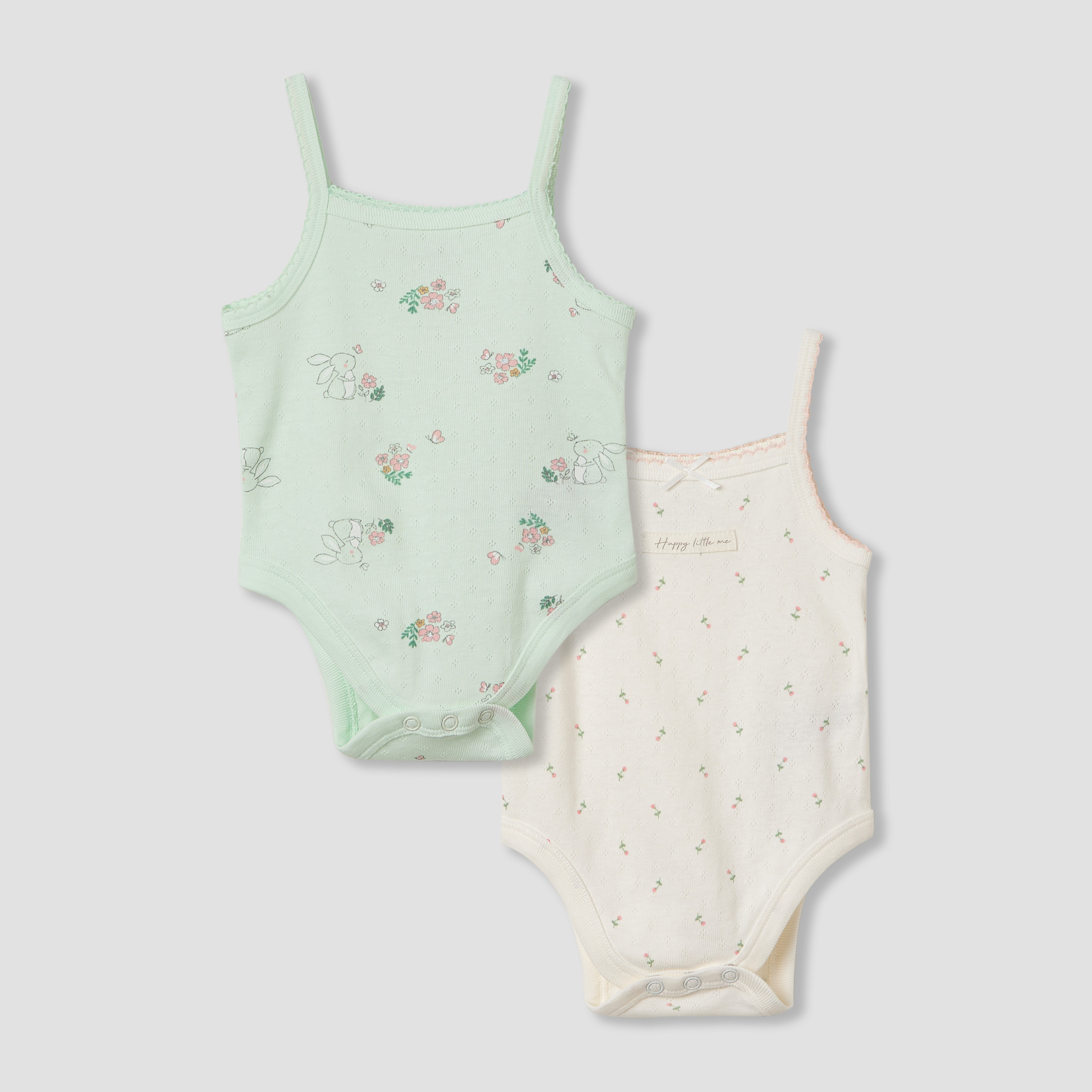 Juniors Floral Print Sleeveless Bodysuit - Set of 2-baby-girls-clothing-bodysuits-image-1