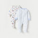 Juniors Printed Long Sleeves Sleepsuit with Button Closure - Set of 2-Pyjama Sets-thumbnailMobile-0