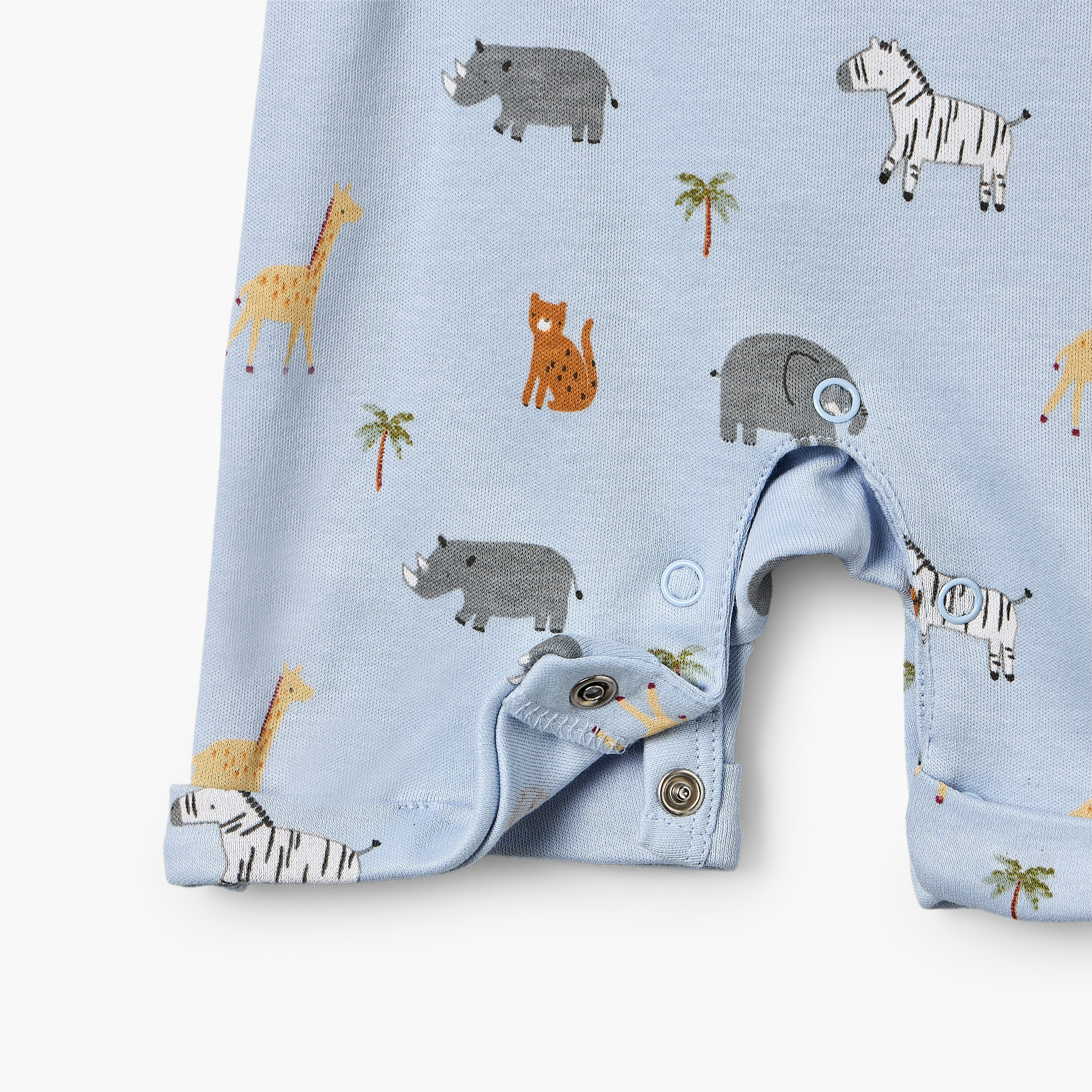 Juniors Crew Neck Short Sleeves T-shirt and Dungaree Set with Safari Print-baby-boys-clothing-setsandcoords-image-7