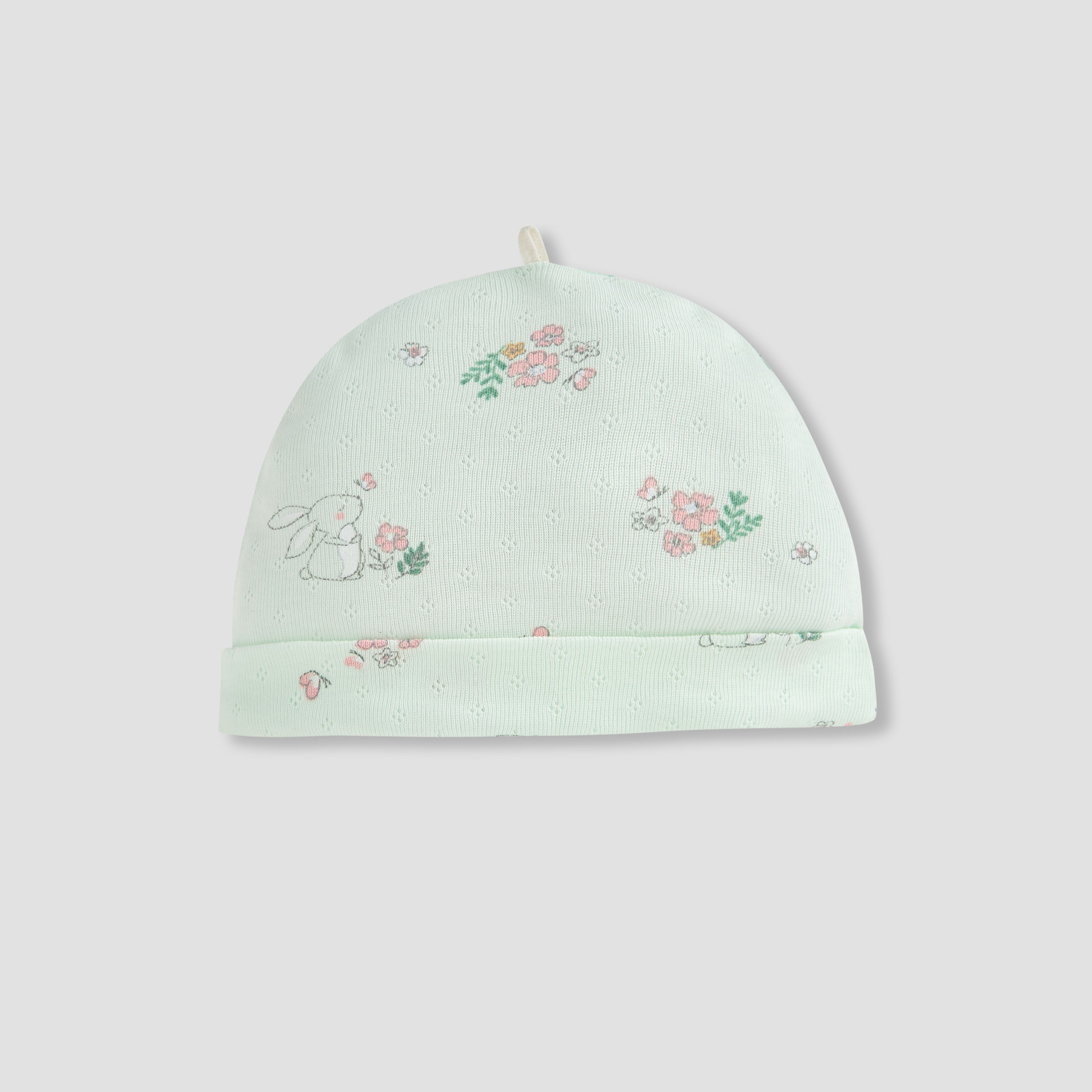 Juniors Floral Print Beanie Cap - Set of 2-baby-girls-accessories-caps-image-2
