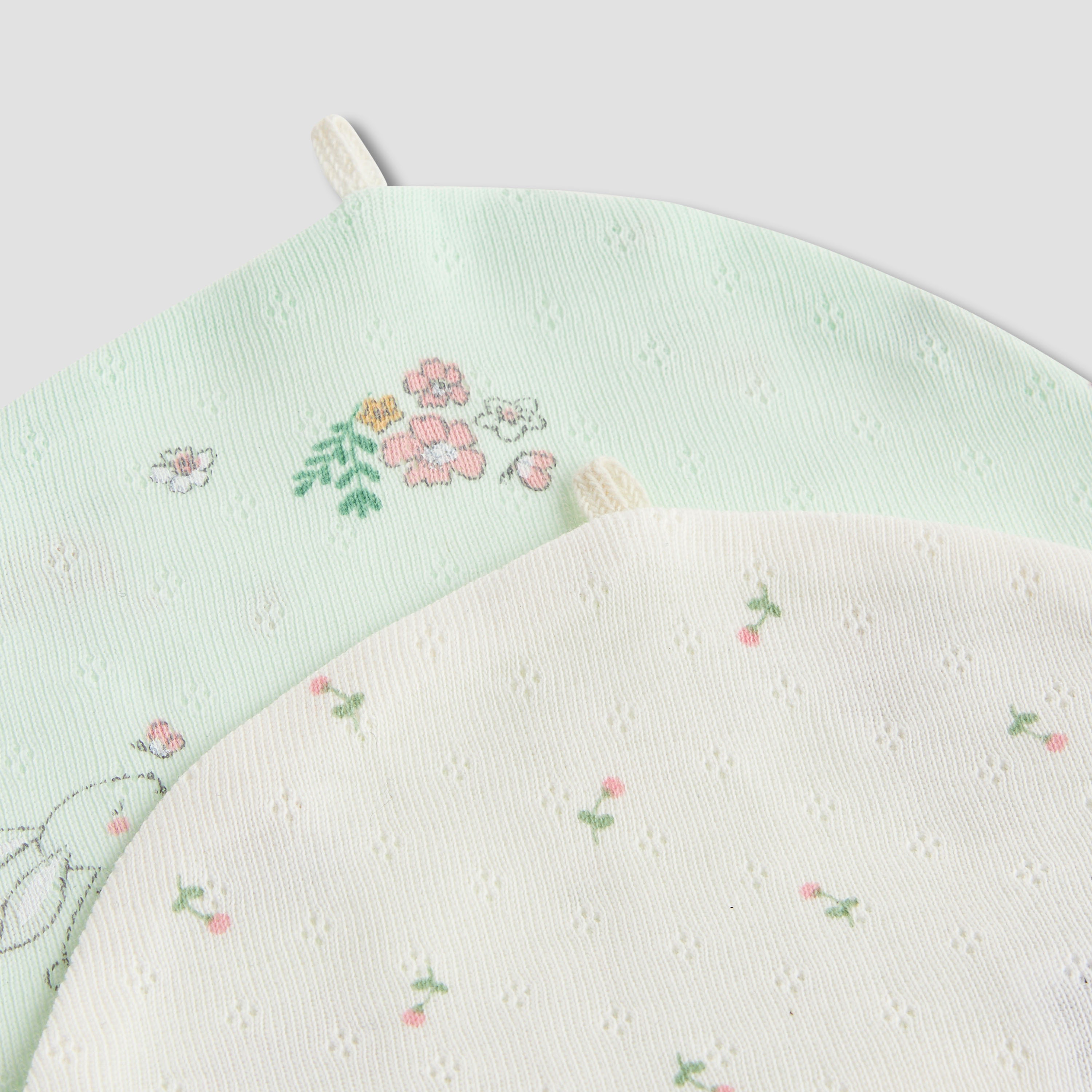 Juniors Floral Print Beanie Cap - Set of 2-baby-girls-accessories-caps-image-5
