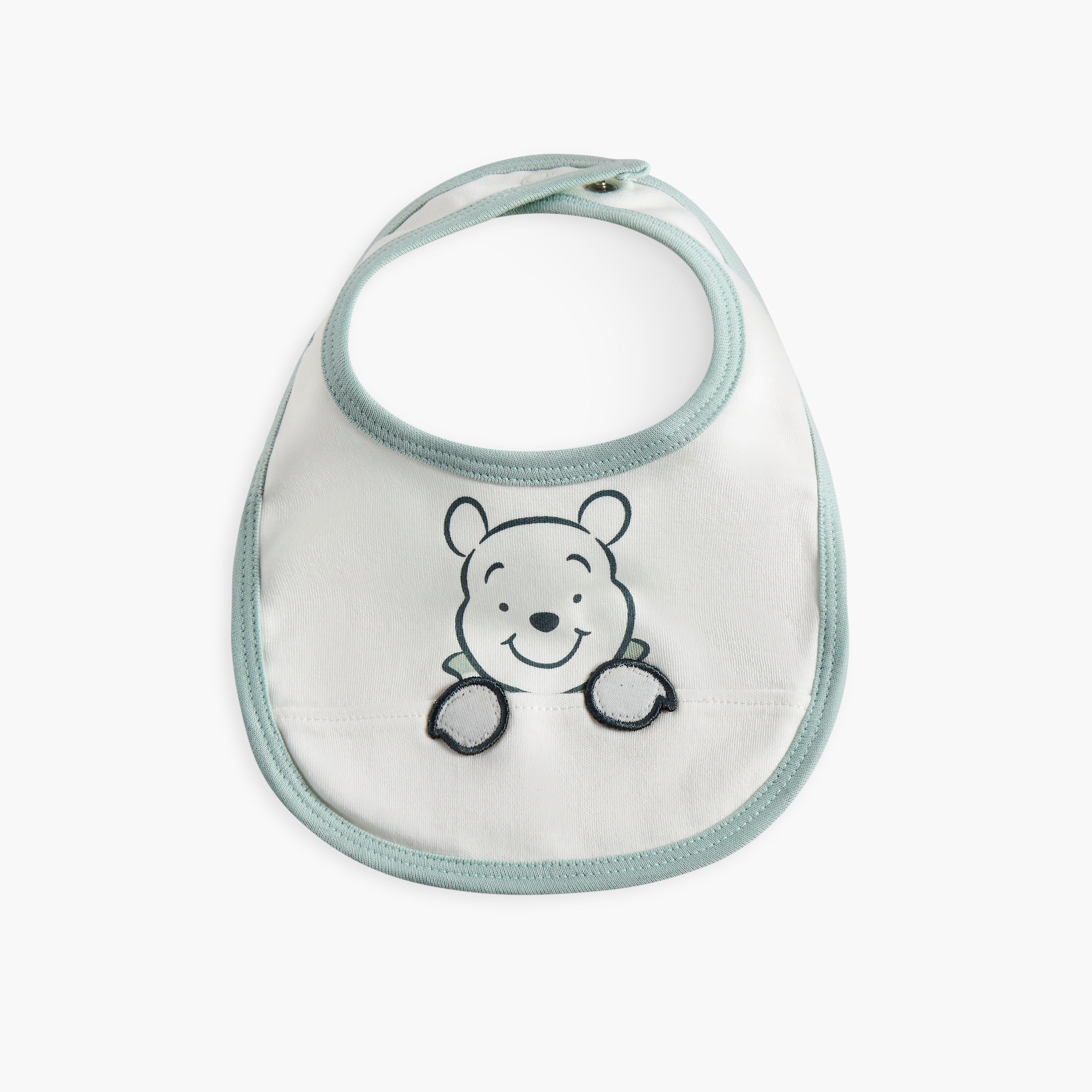 Disney Winnie the Pooh Print Bib with Button Closure-baby-feeding-bibs-image-1
