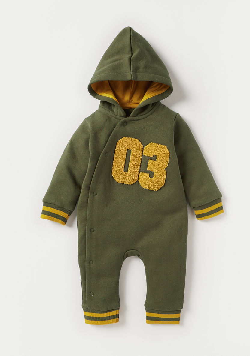 Juniors Applique Detail Sleepsuit with Hood and Long Sleeves-Sleepsuits-image-0