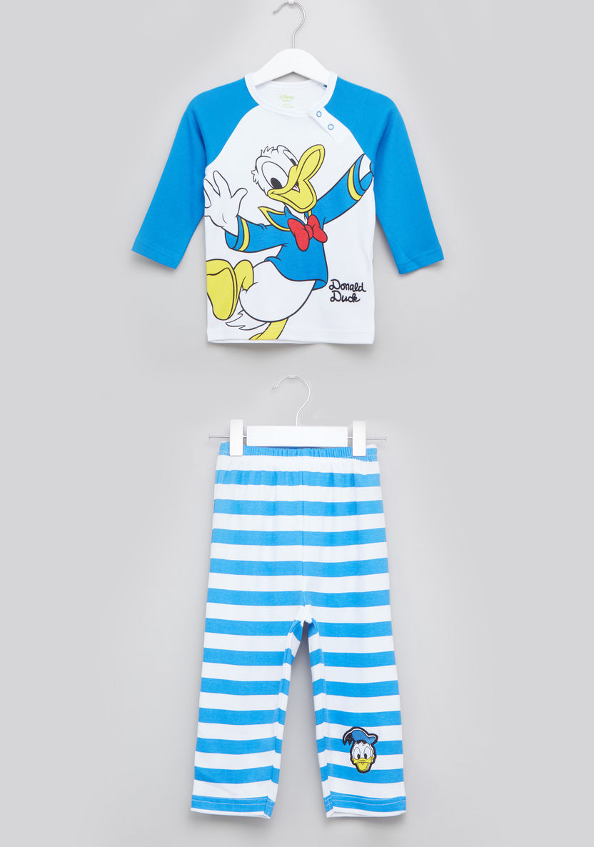 Donald Duck Printed T-shirt and Pyjama Set-Pyjama Sets-image-0