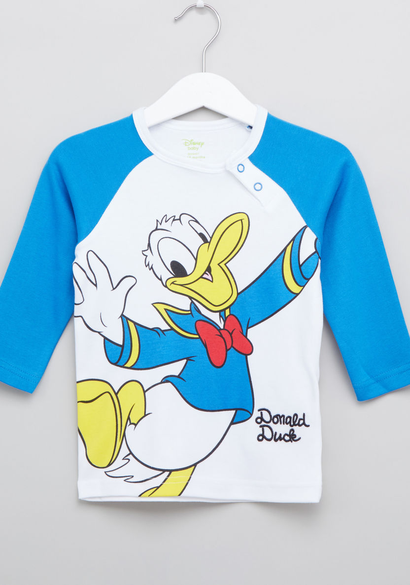 Donald Duck Printed T-shirt and Pyjama Set-Pyjama Sets-image-1