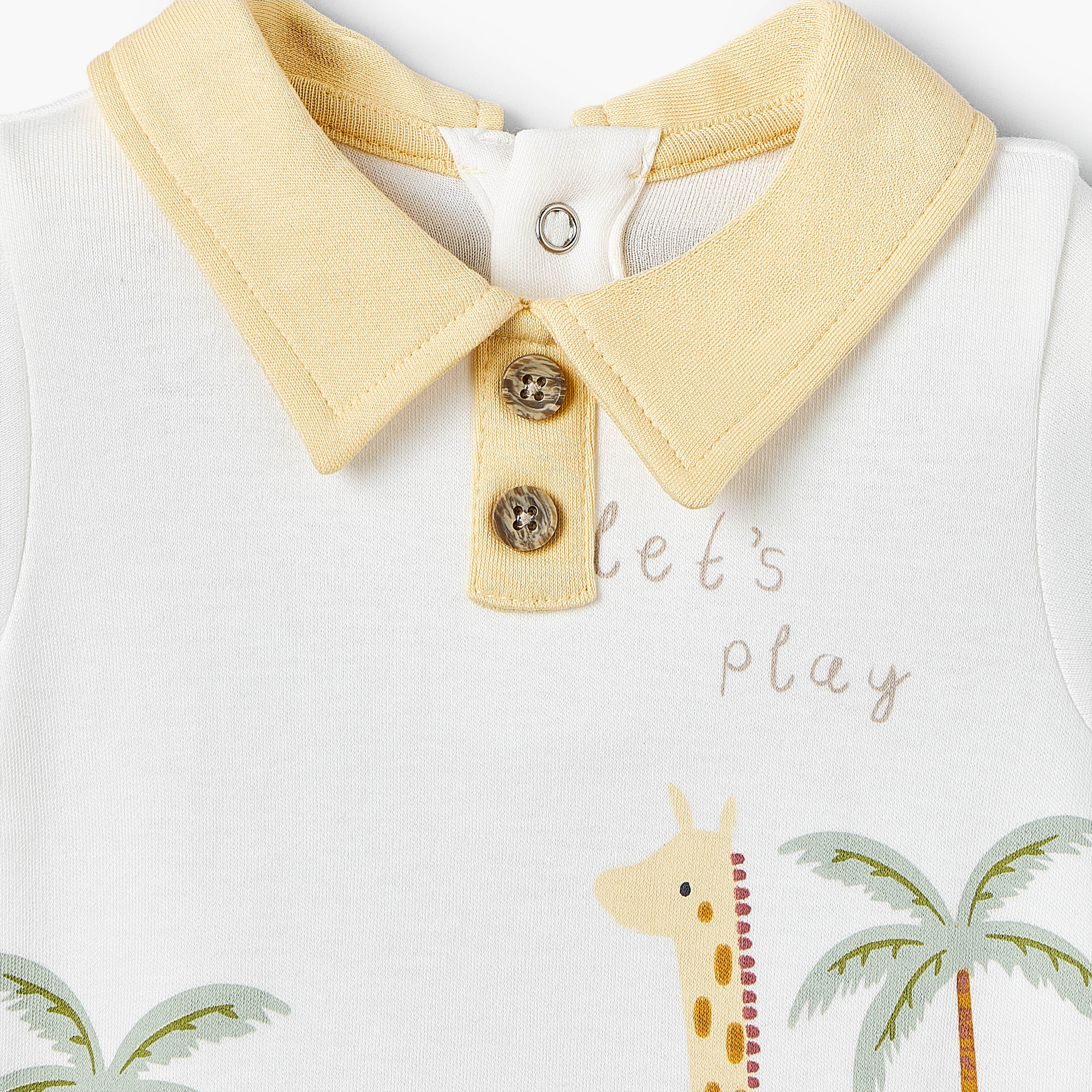 Juniors Polo Neck Short Sleeves Romper with Safari Print-baby-boys-clothing-rompers-image-3
