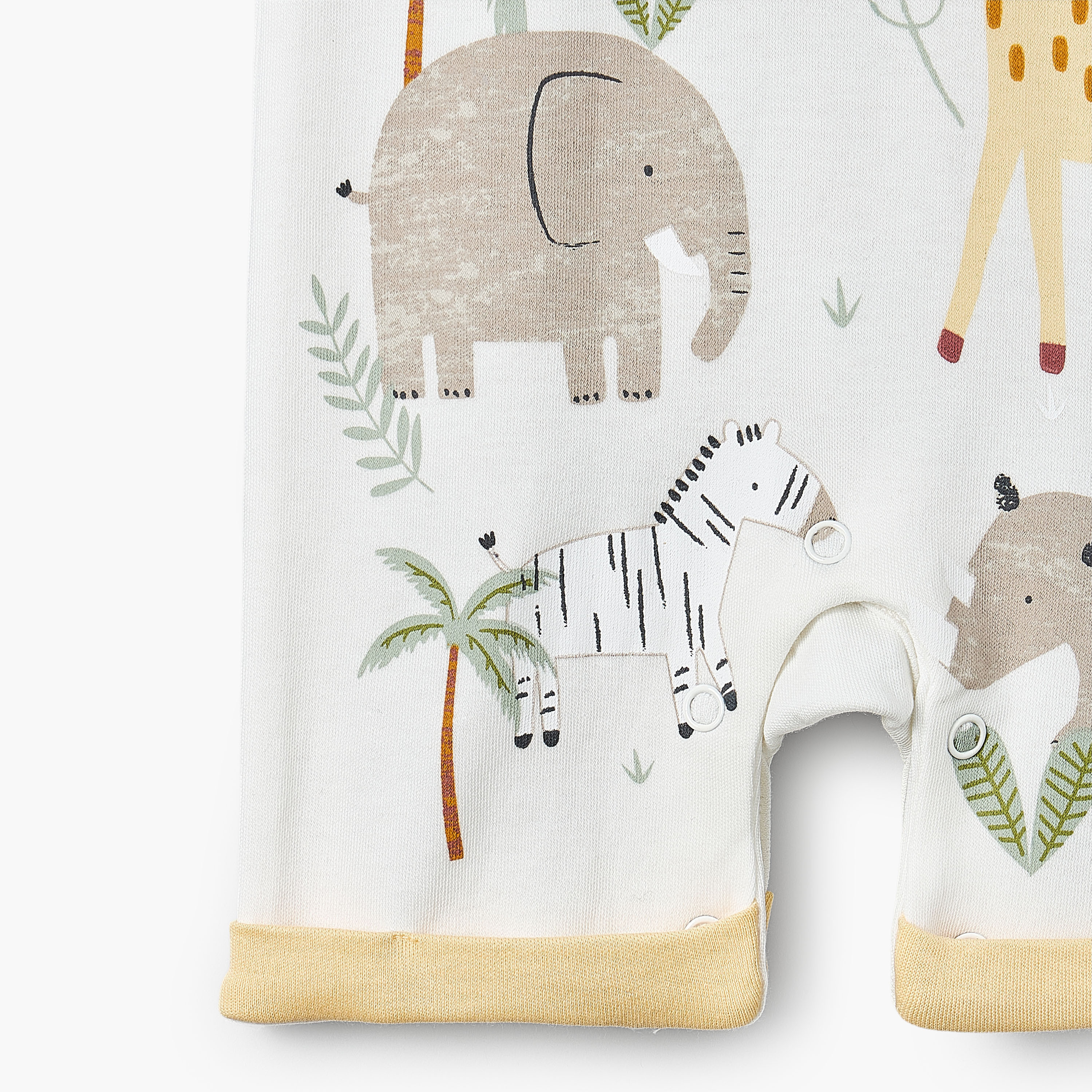 Juniors Polo Neck Short Sleeves Romper with Safari Print-baby-boys-clothing-rompers-image-4