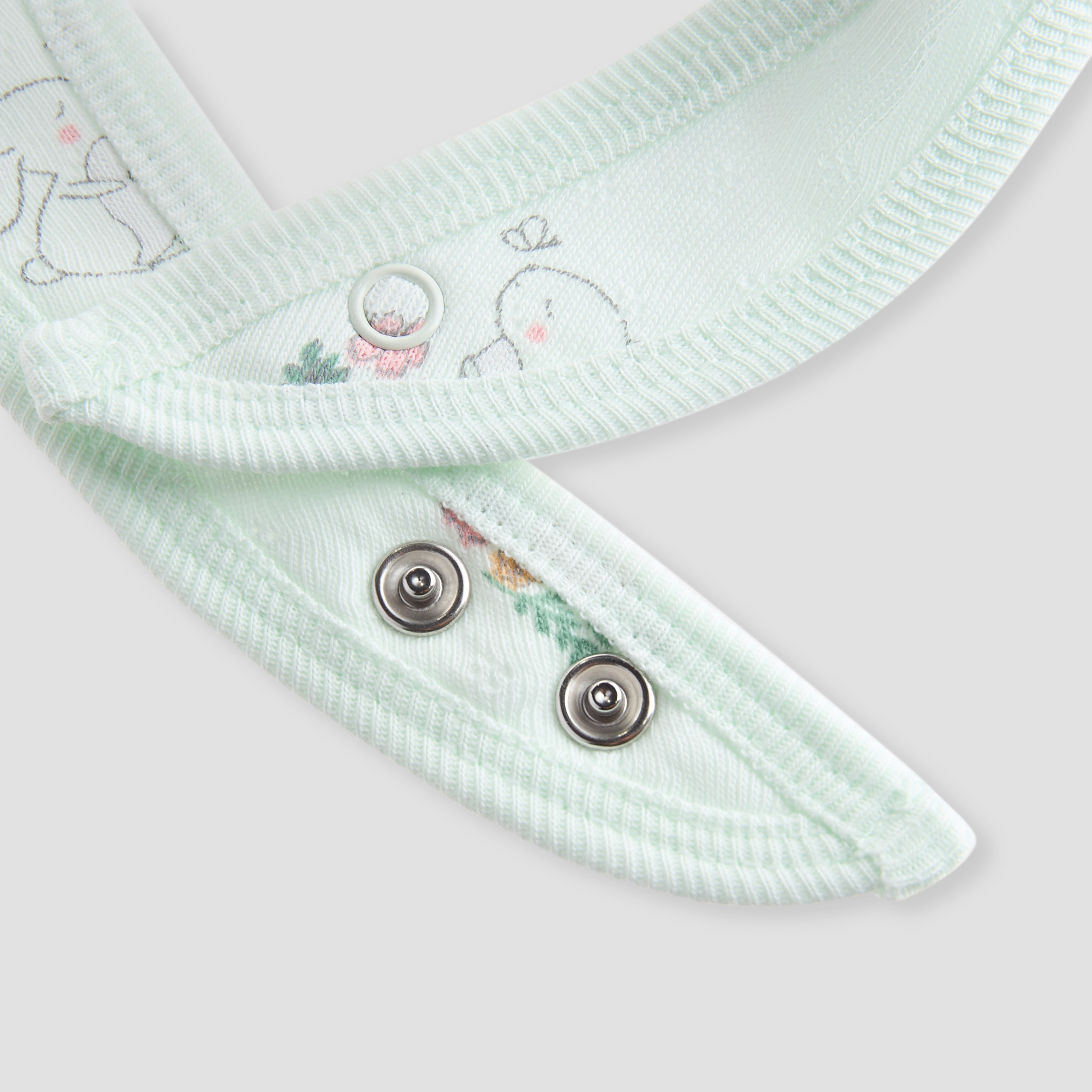 Juniors Bunny Print Bib with Button Closure - Set of 2-baby-feeding-bibs-image-6