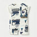 Juniors Vehicle Print Romper with Snap Button Closure-Rompers%2C Dungarees and Jumpsuits-thumbnailMobile-1
