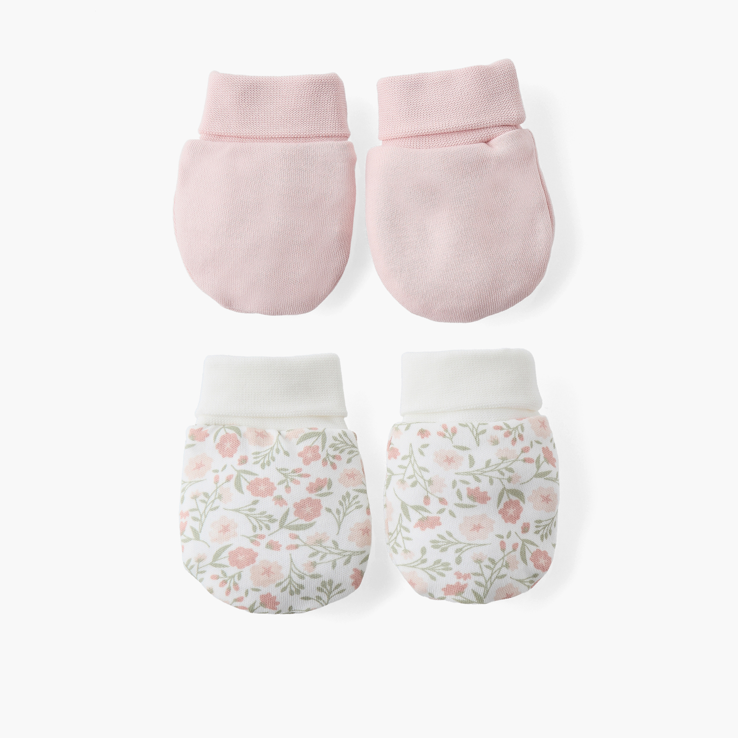 Pack of 2 Mittens with Roll-Up Cuff, 0-36 months-baby-girls-accessories-mittens-image-1