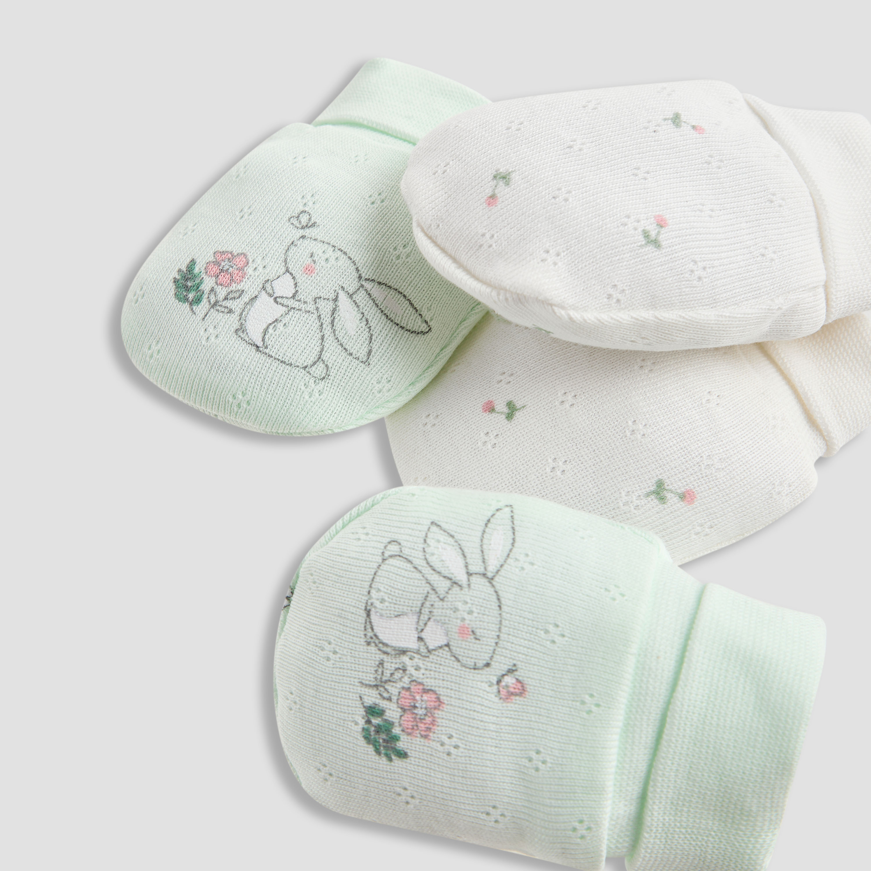Juniors Floral Print Mittens - Set of 2-baby-girls-accessories-mittens-image-3