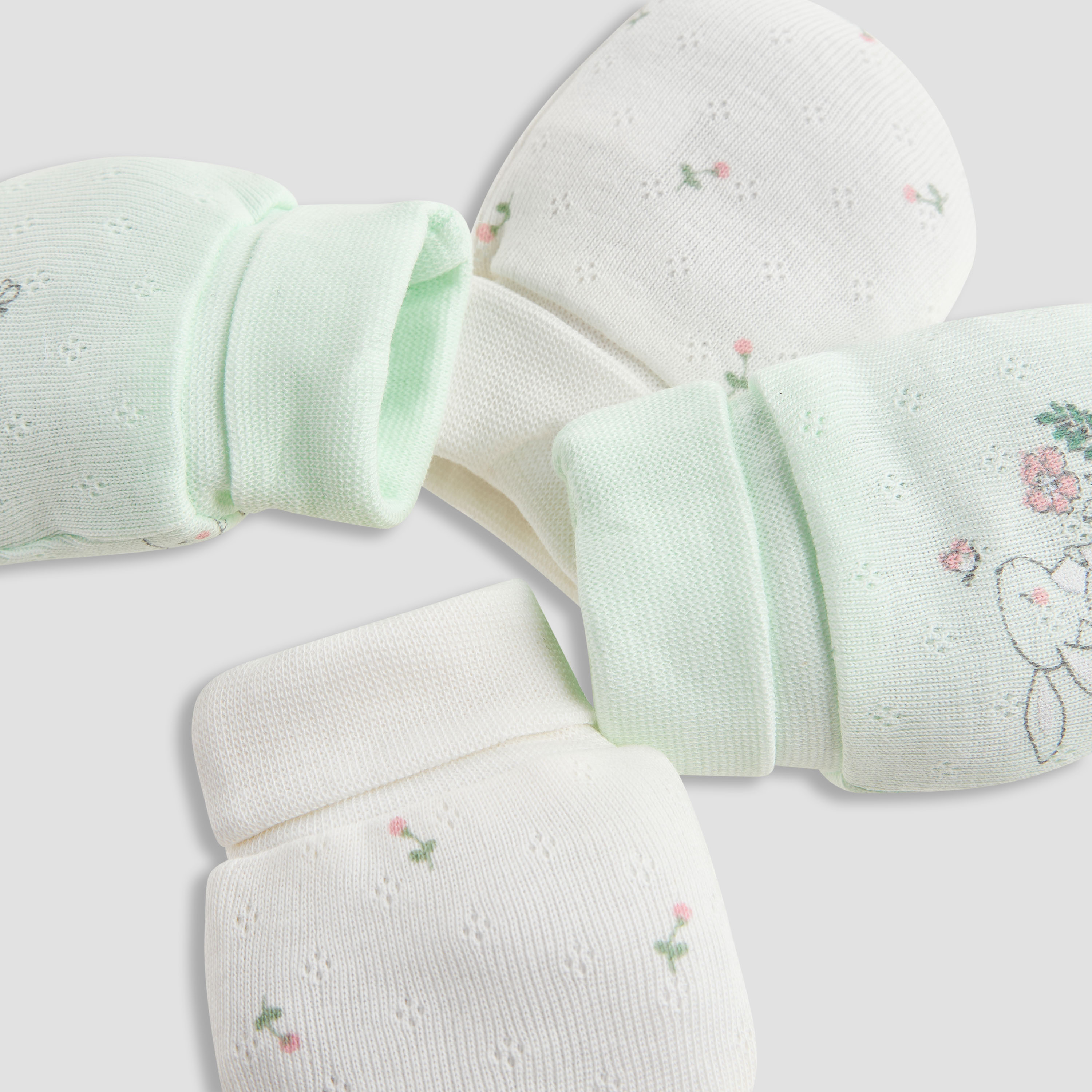 Juniors Floral Print Mittens - Set of 2-baby-girls-accessories-mittens-image-4