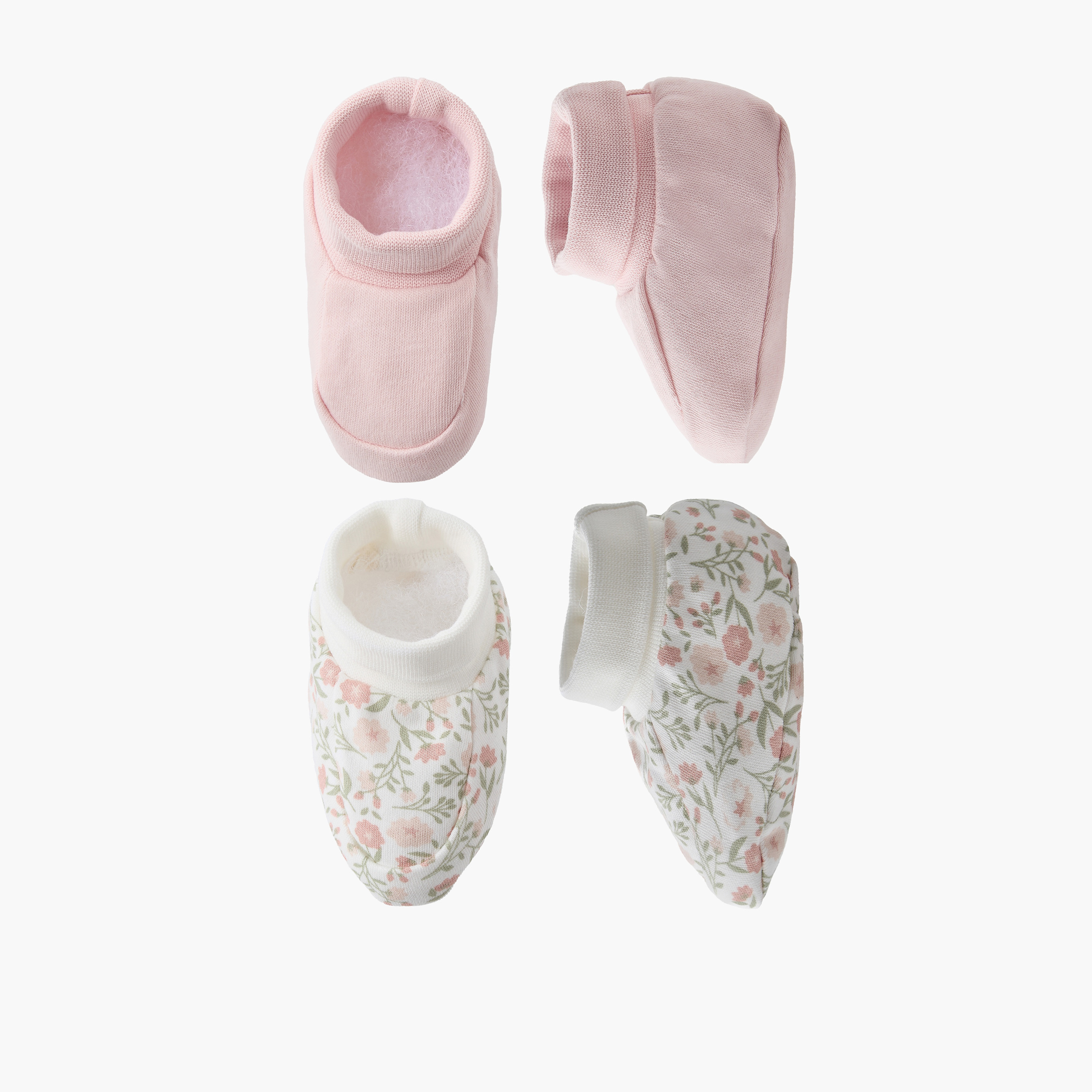 Pack of 2 Juniors Booties with Rolled Hem-baby-girls-shoes-booties-image-1