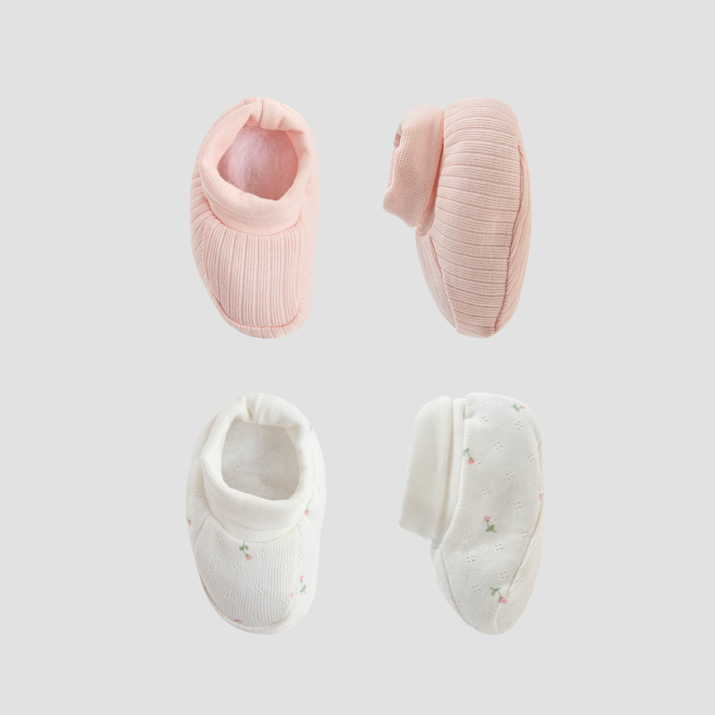 Juniors Ribbed Booties - Set of 2-baby-girls-shoes-booties-image-1