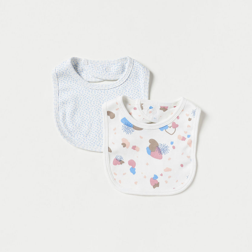 Juniors Printed Bib with Button Closure - Set of 2-Bibs and Burp Cloths-image-0