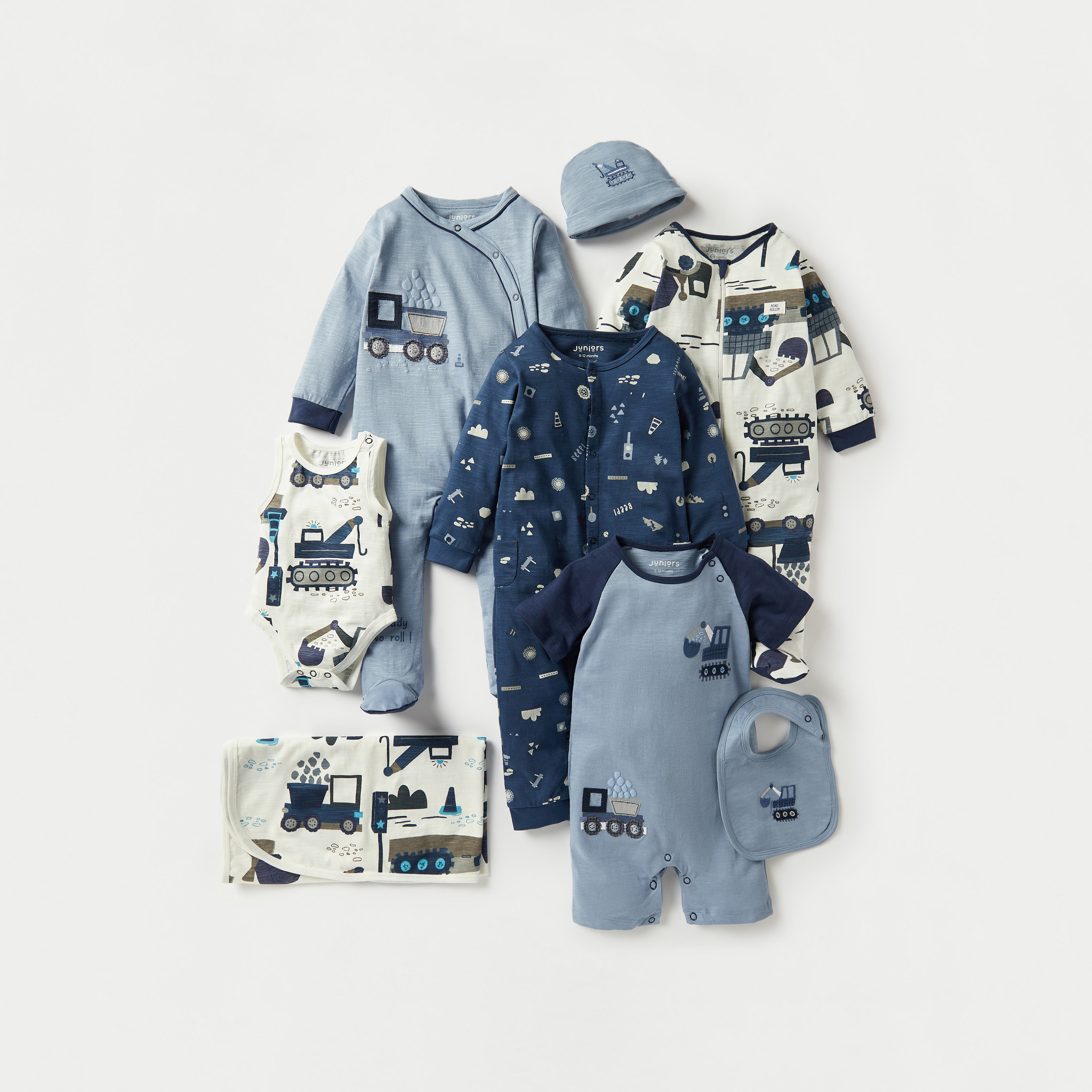 Juniors All-Over Vehicle Print Sleepsuit with Long Sleeves and Zip Closure-baby-boys-clothing-nightwear-sleepsuits-image-5