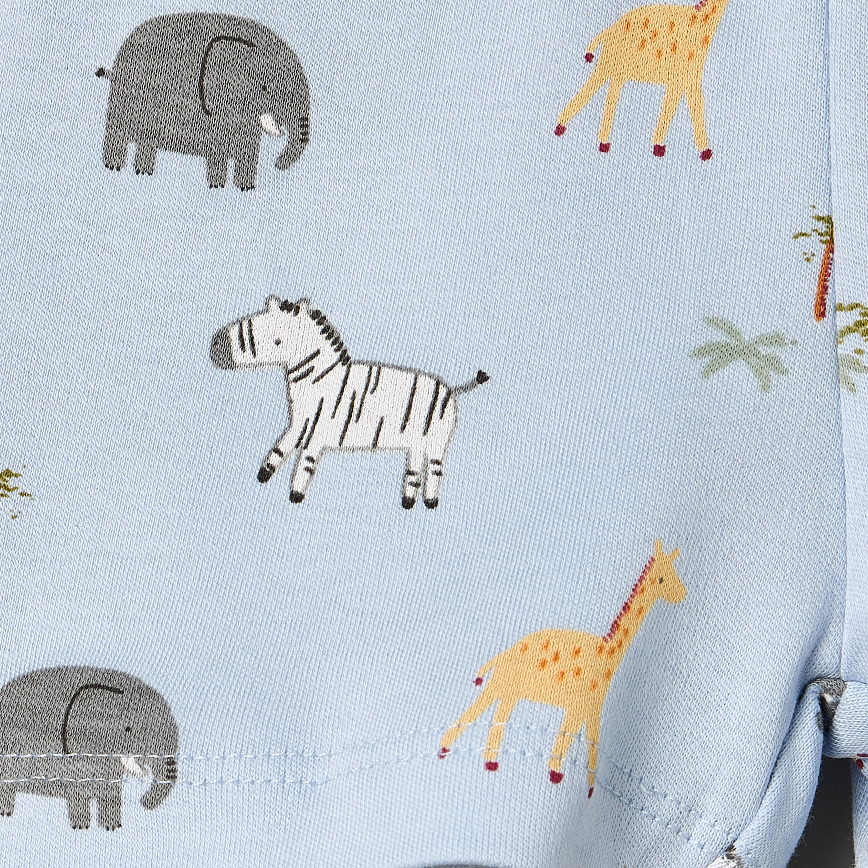 Juniors Crew Neck Short Sleeves T-shirt and Shorts Set with Safari Print-baby-boys-clothing-setsandcoords-image-7