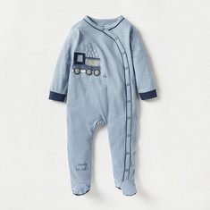 Juniors Vehicle Applique Detail Sleepsuit with Long Sleeves