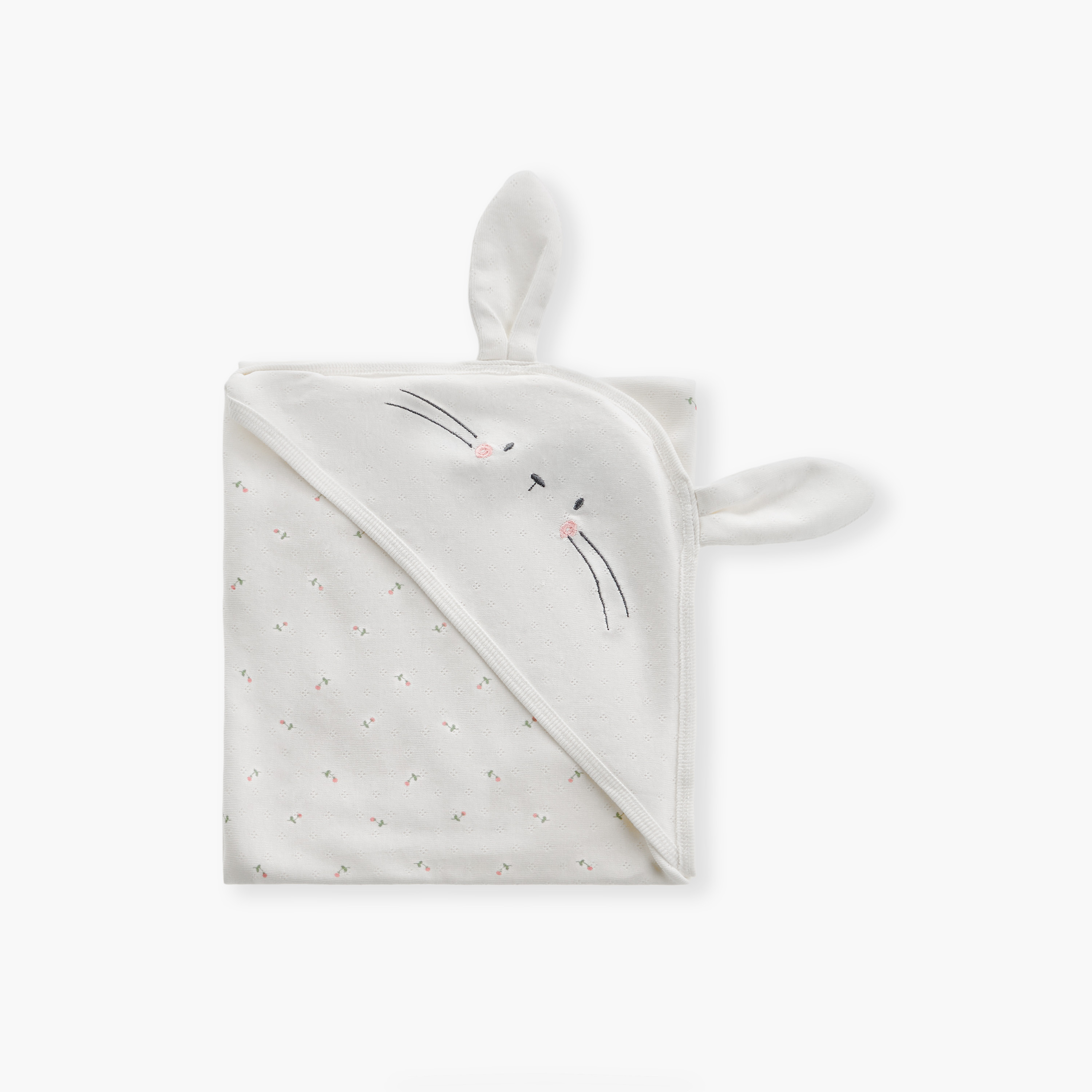 Juniors Floral Print Bunny Hooded Receiving Blanket-baby-nursery-blanketsandswaddles-receivingblankets-image-3