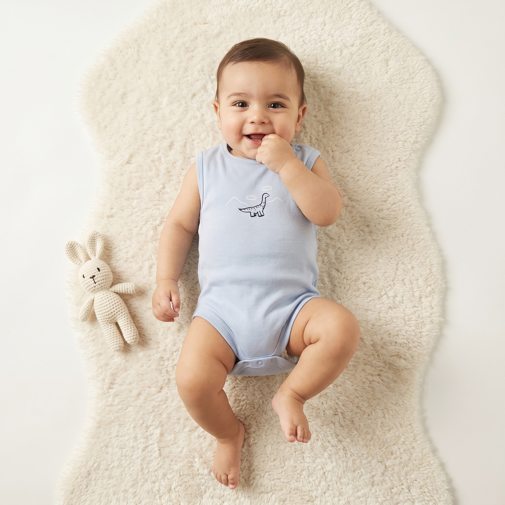 Pack of 3 Juniors Round Neck Sleeveless Bodysuit with Snap Button Closure-baby-boys-clothing-bodysuits-image-2