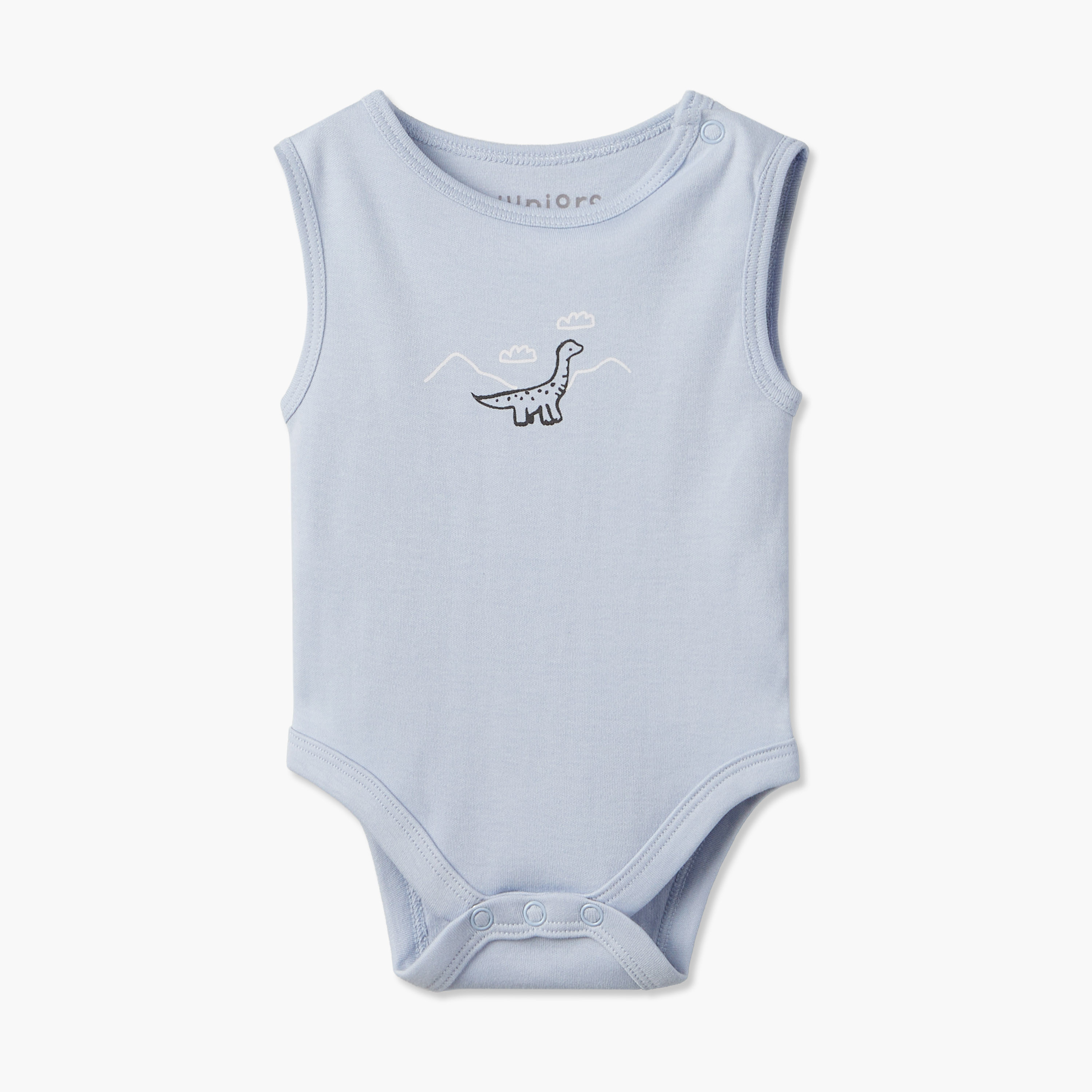 Pack of 3 Juniors Round Neck Sleeveless Bodysuit with Snap Button Closure-baby-boys-clothing-bodysuits-image-3