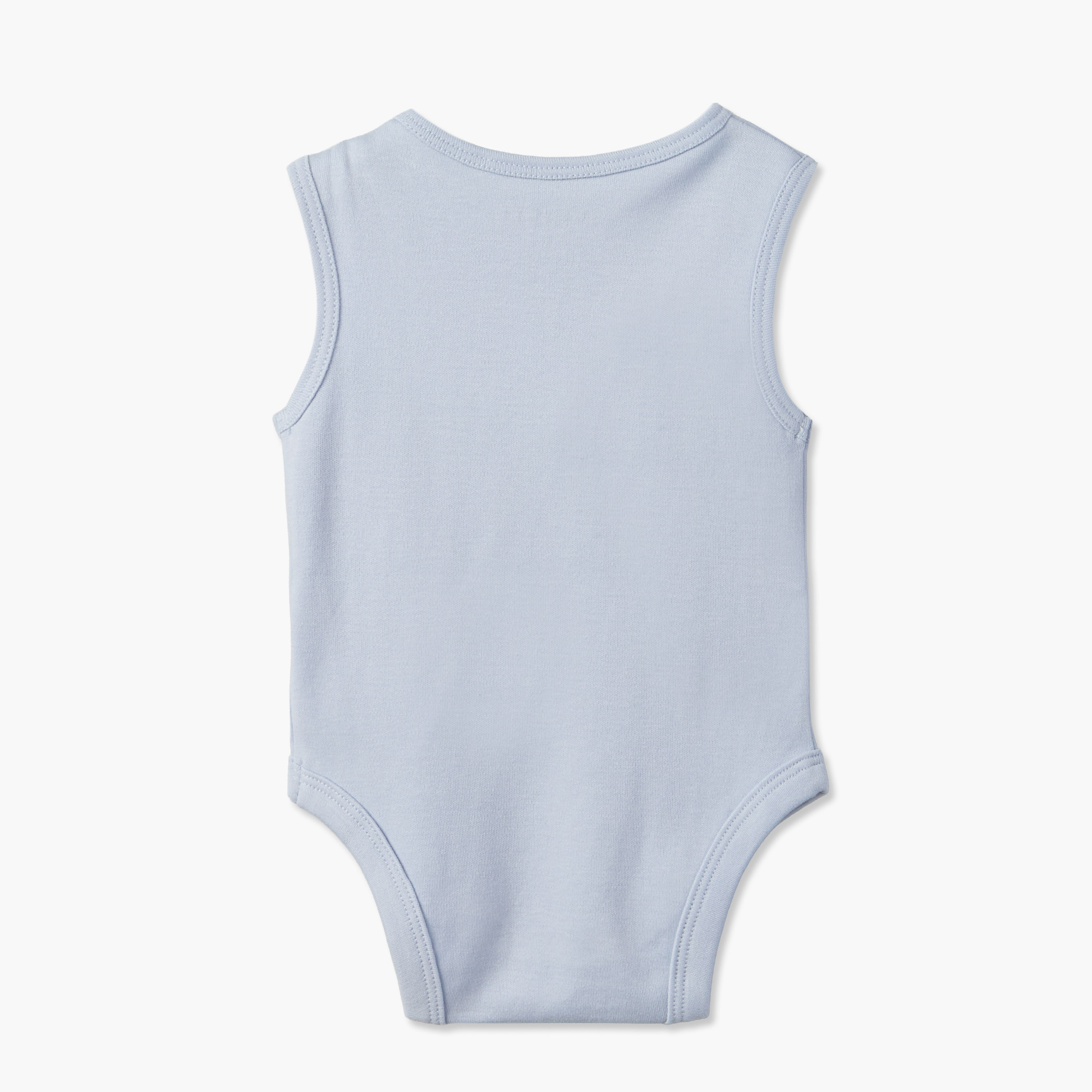 Pack of 3 Juniors Round Neck Sleeveless Bodysuit with Snap Button Closure-baby-boys-clothing-bodysuits-image-6