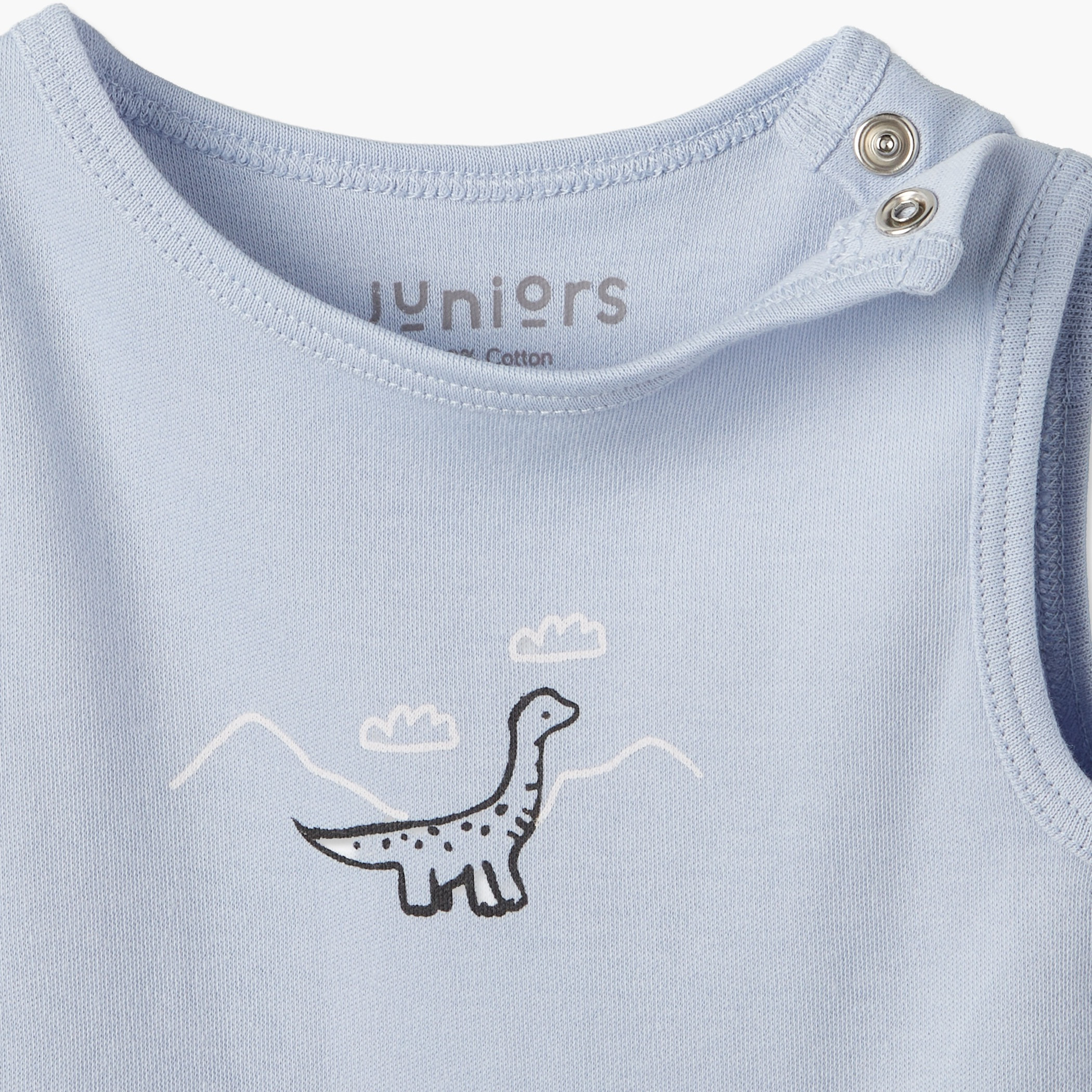 Pack of 3 Juniors Round Neck Sleeveless Bodysuit with Snap Button Closure-baby-boys-clothing-bodysuits-image-7