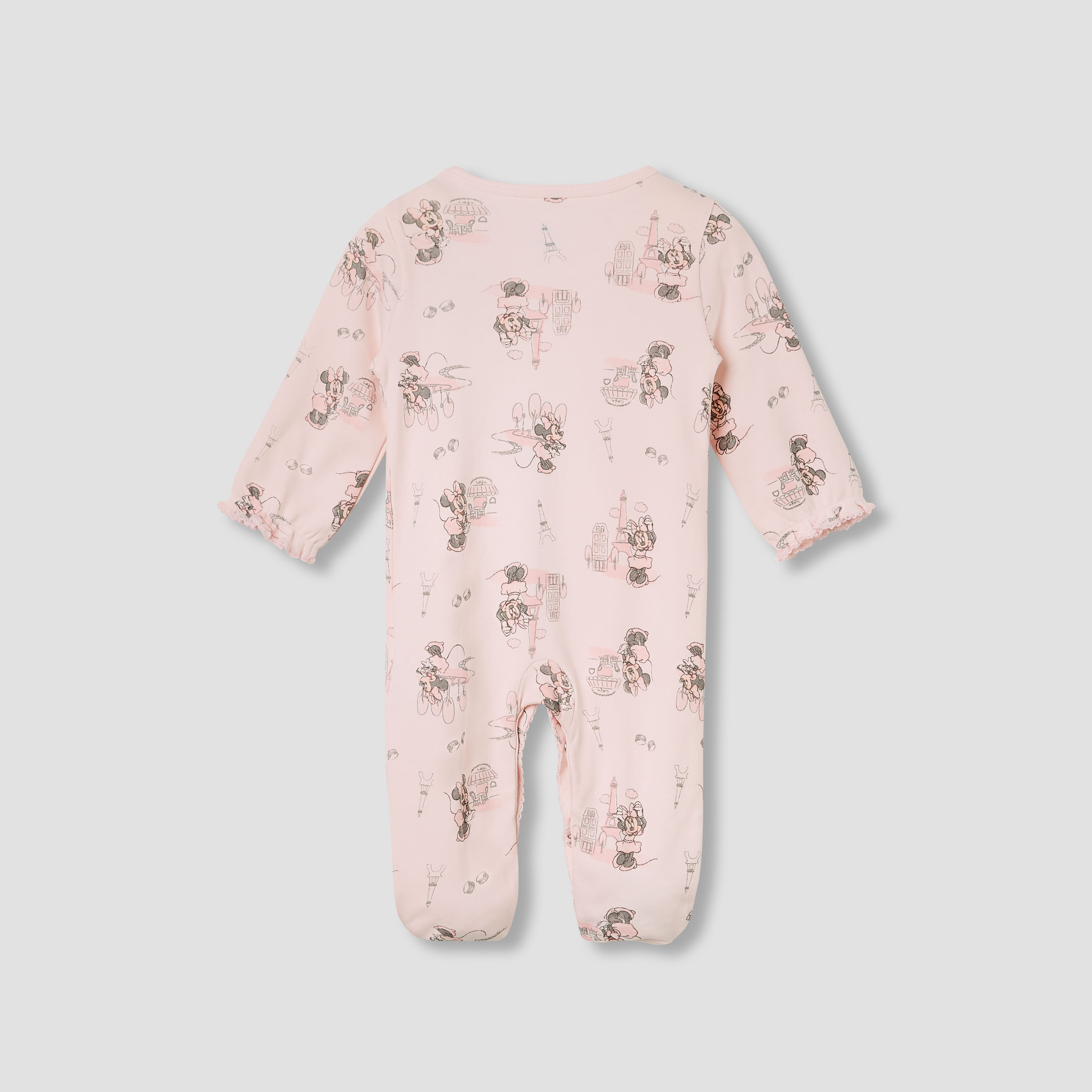 Disney Minnie Mouse Print Sleepsuit with Long Sleeves-baby-girls-clothing-nightwear-sleepsuits-image-2
