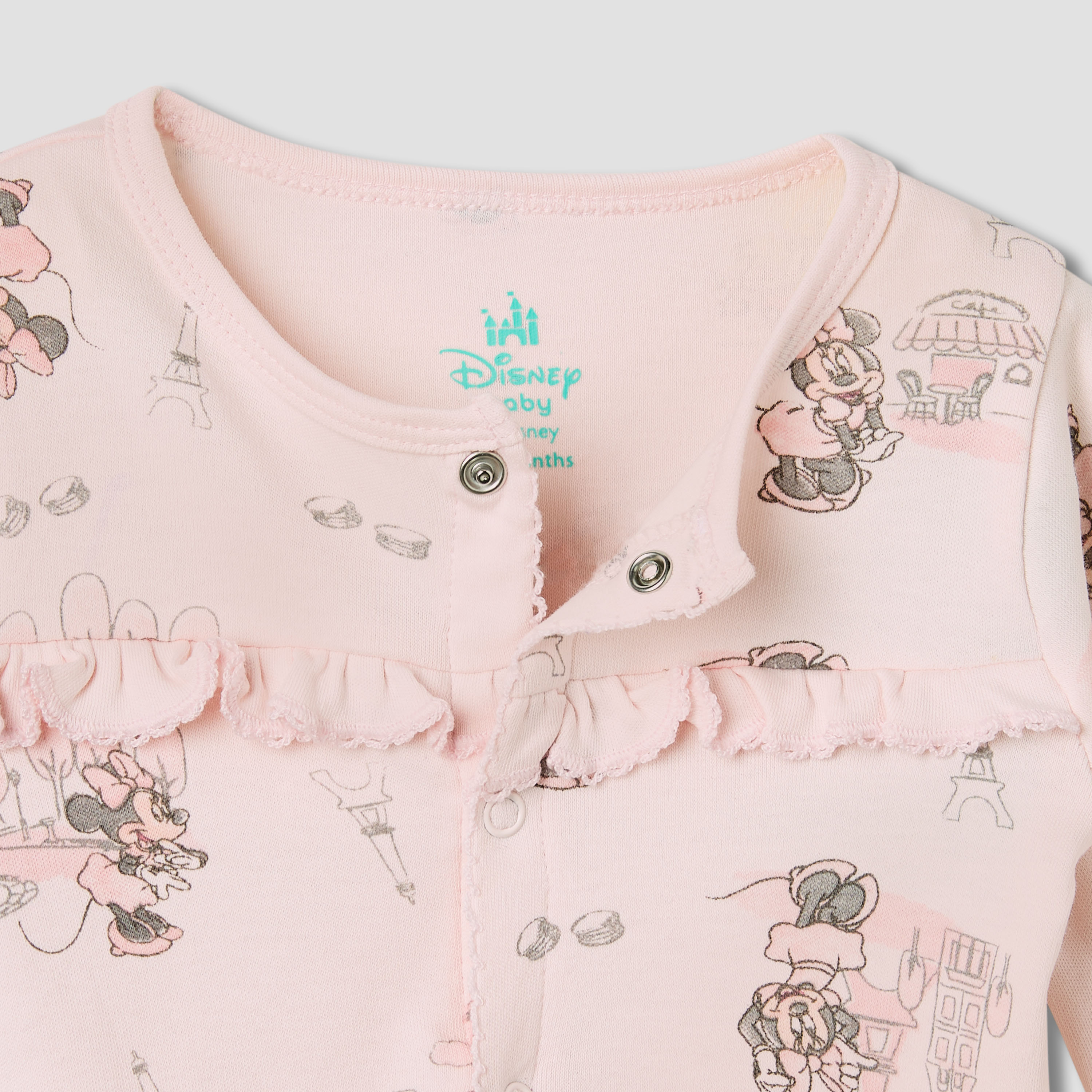Disney Minnie Mouse Print Sleepsuit with Long Sleeves-baby-girls-clothing-nightwear-sleepsuits-image-3