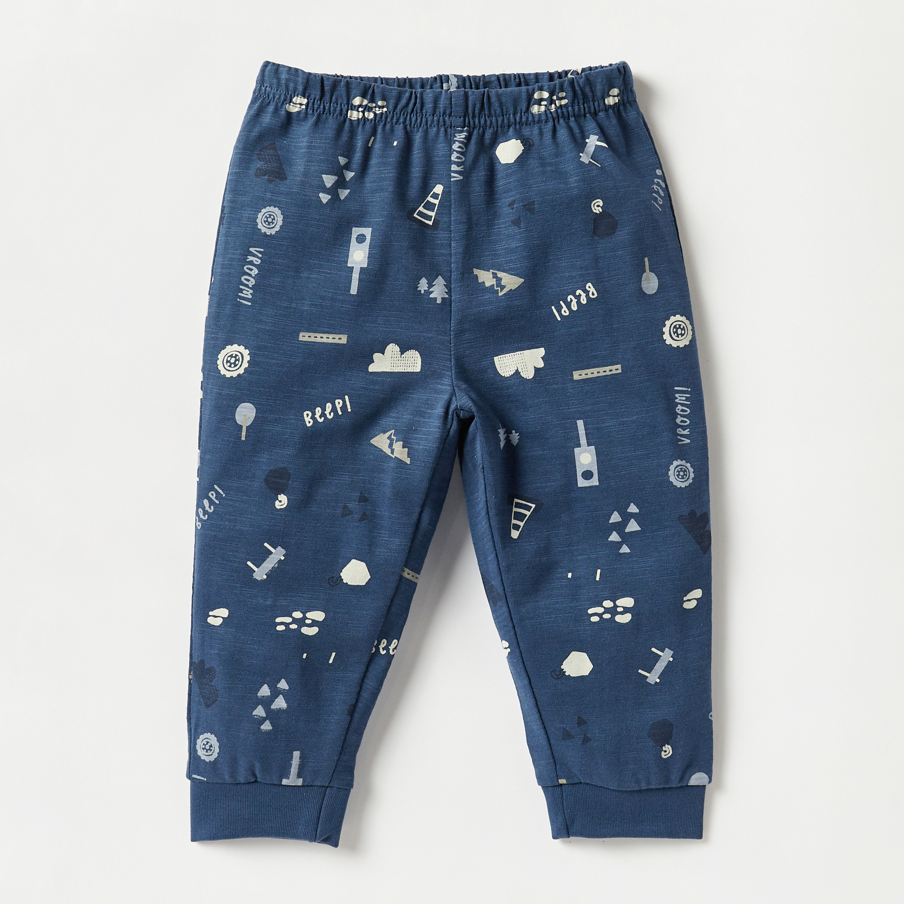 طقم بنطلون بيجاما بخصر مطاطي وتيشيرت بأكمام طويلة وتزيينات سيارة من ديزني-baby-boys-clothing-nightwear-pyjamasets-image-3