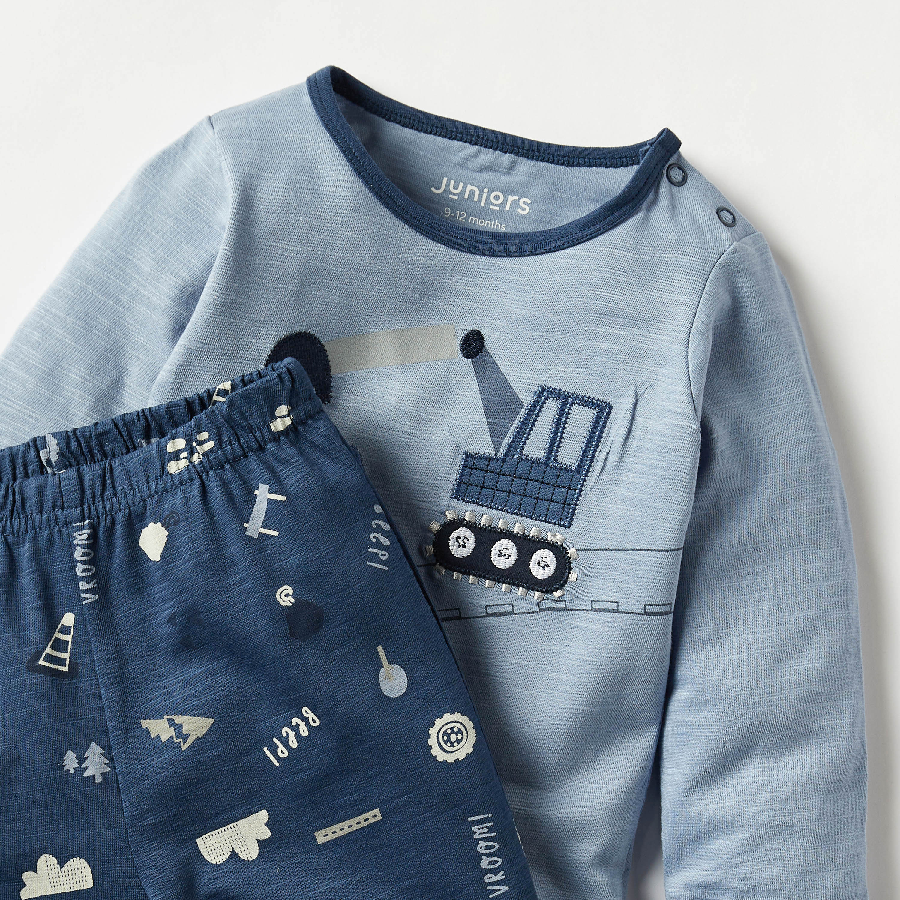 طقم بنطلون بيجاما بخصر مطاطي وتيشيرت بأكمام طويلة وتزيينات سيارة من ديزني-baby-boys-clothing-nightwear-pyjamasets-image-4