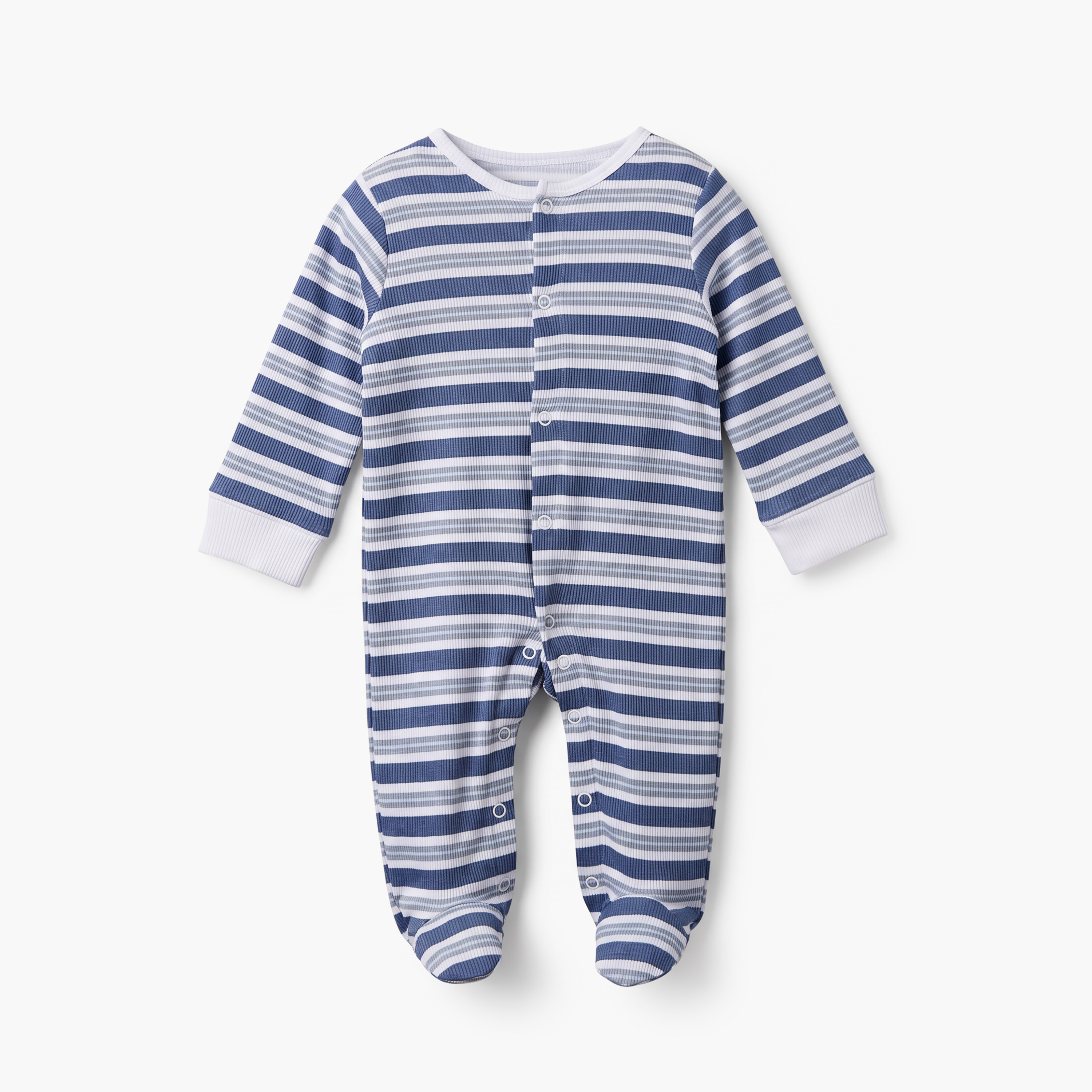 طقم من 2 - بدلة نوم بياقة ضيقة وأكمام طويلة وزر إغلاق من جونيورز-baby-boys-clothing-nightwear-sleepsuits-image-3
