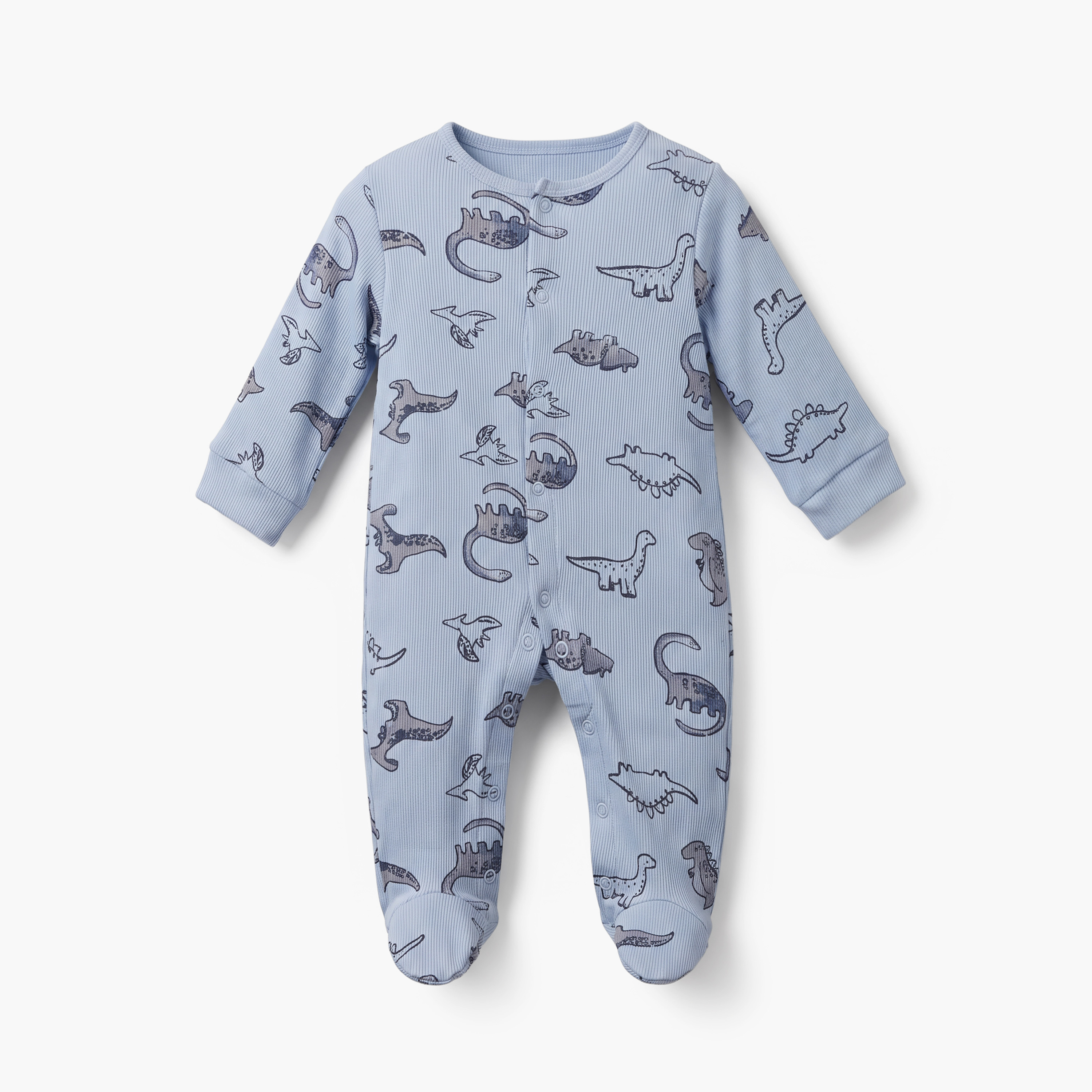 طقم من 2 - بدلة نوم بياقة ضيقة وأكمام طويلة وزر إغلاق من جونيورز-baby-boys-clothing-nightwear-sleepsuits-image-4