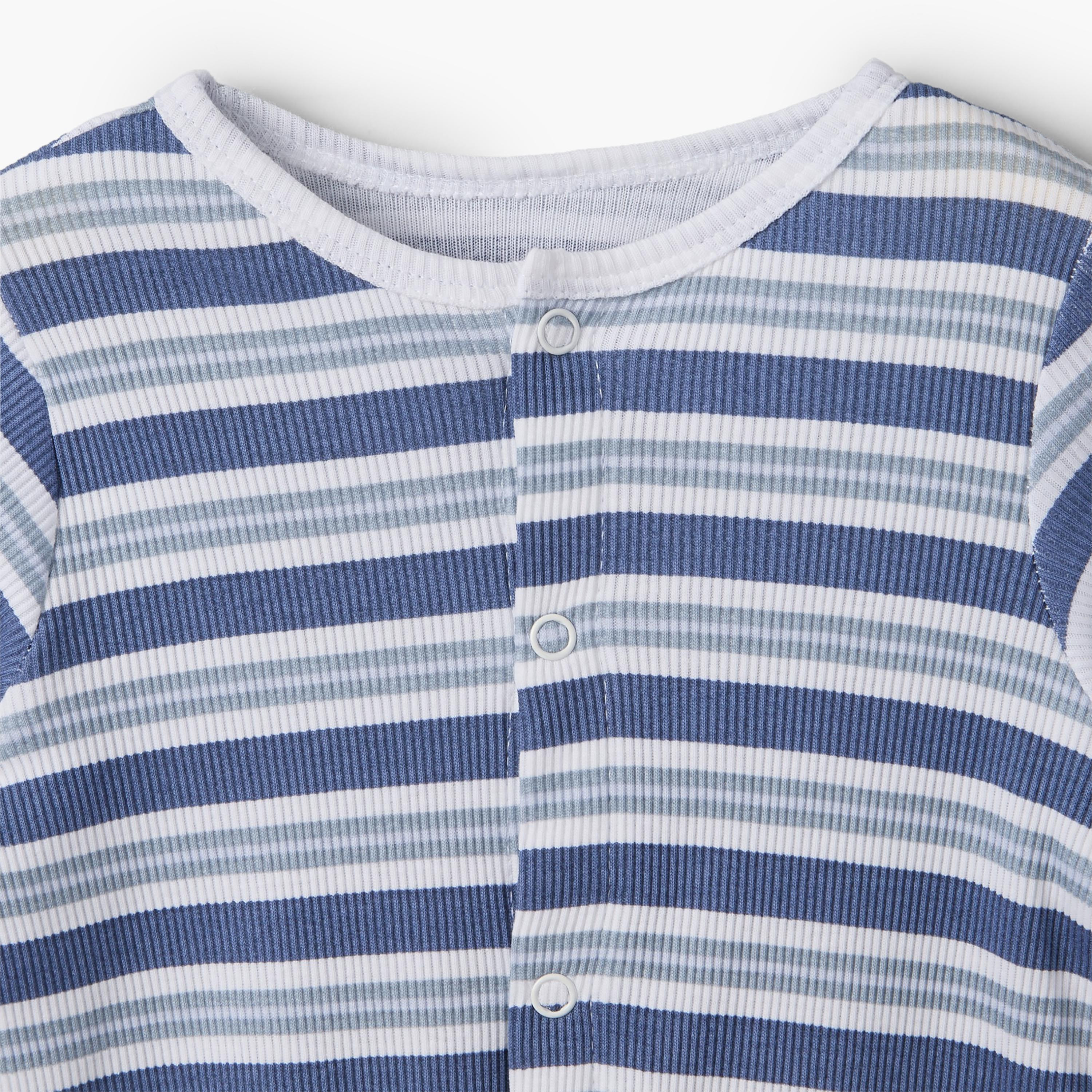طقم من 2 - بدلة نوم بياقة ضيقة وأكمام طويلة وزر إغلاق من جونيورز-baby-boys-clothing-nightwear-sleepsuits-image-7