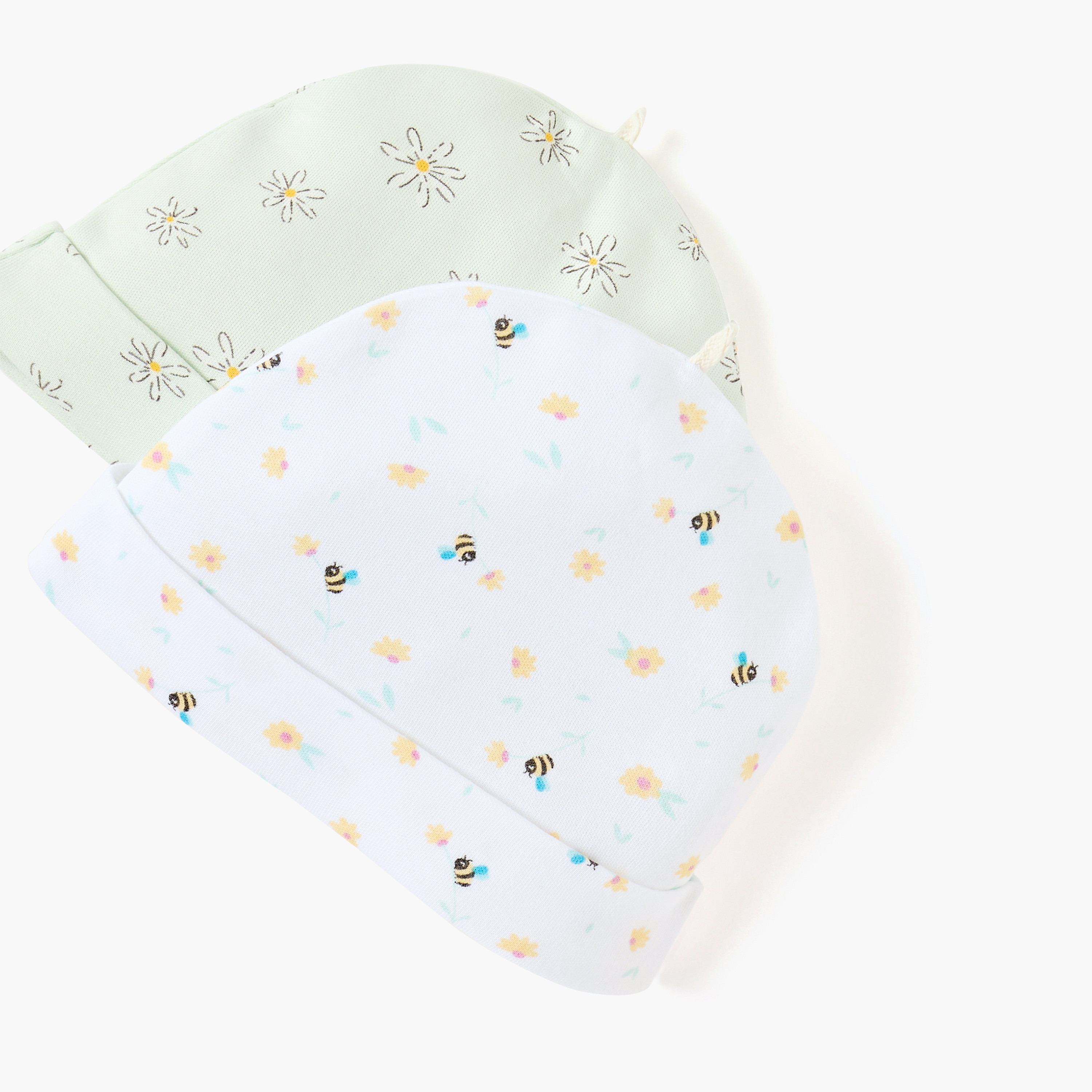 Juniors Printed Cap - Set of 2-baby-girls-accessories-caps-image-4