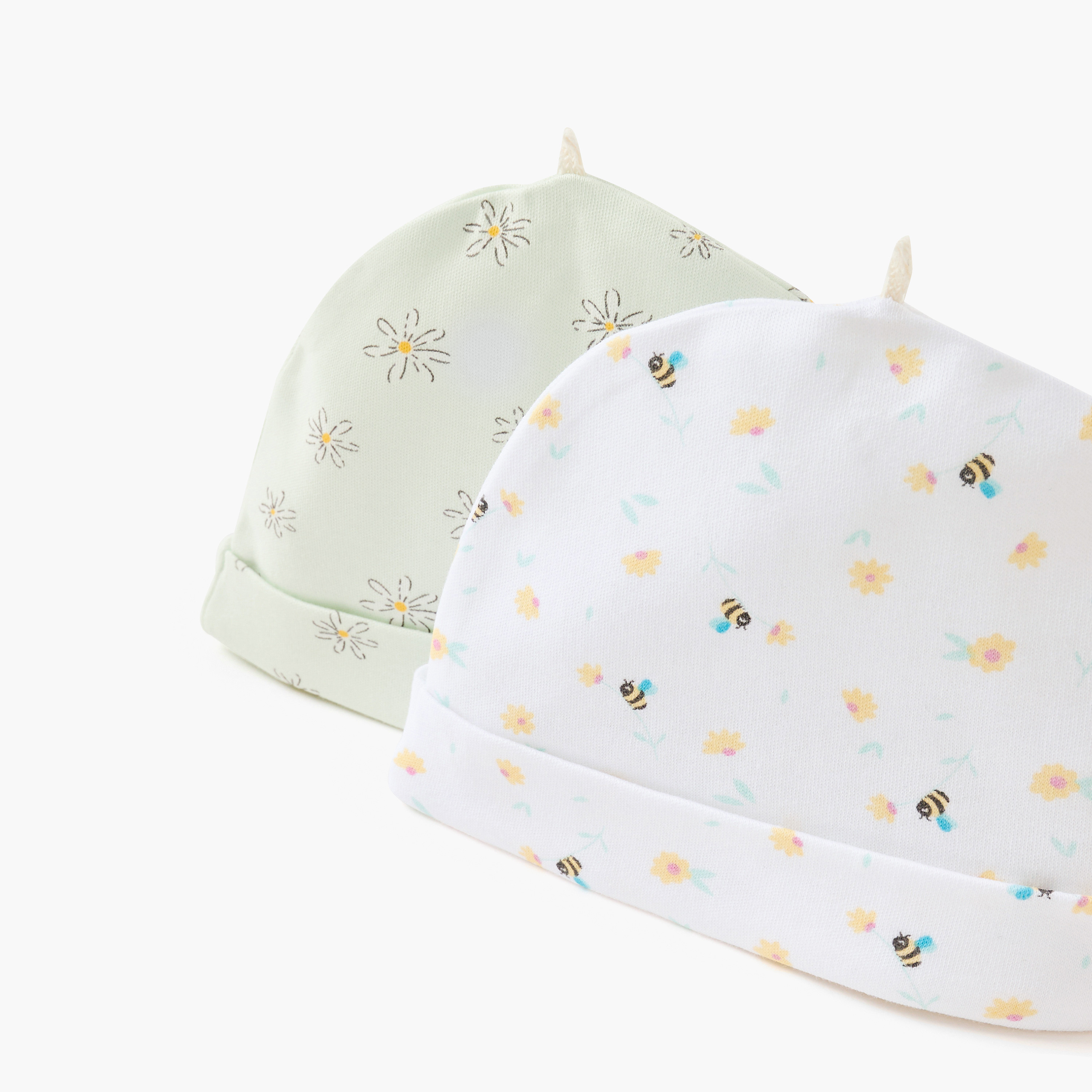 Juniors Printed Cap - Set of 2-baby-girls-accessories-caps-image-5
