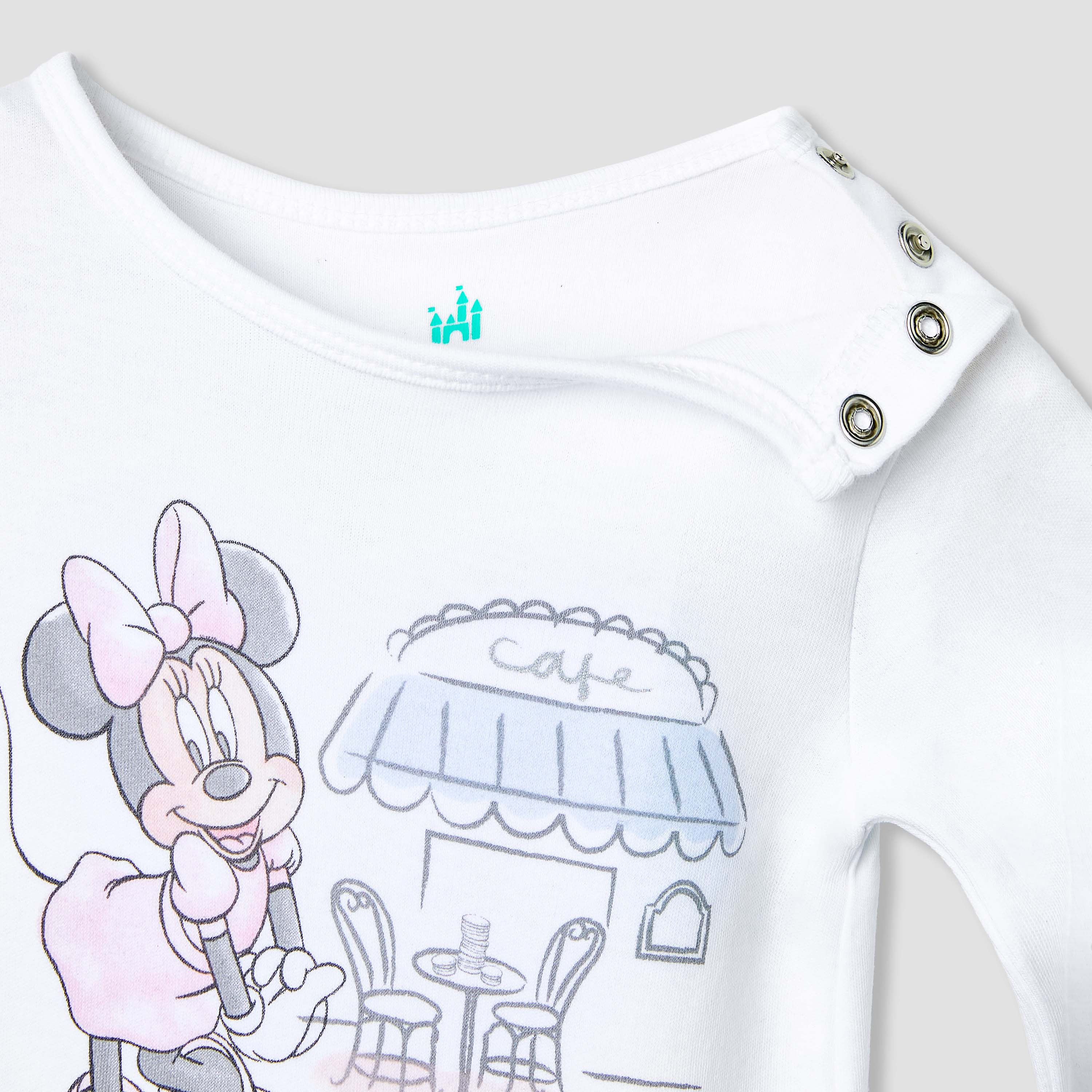 Disney Minnie Mouse Print Sleepsuit with Ruffle and Long Sleeves-baby-girls-clothing-nightwear-sleepsuits-image-3