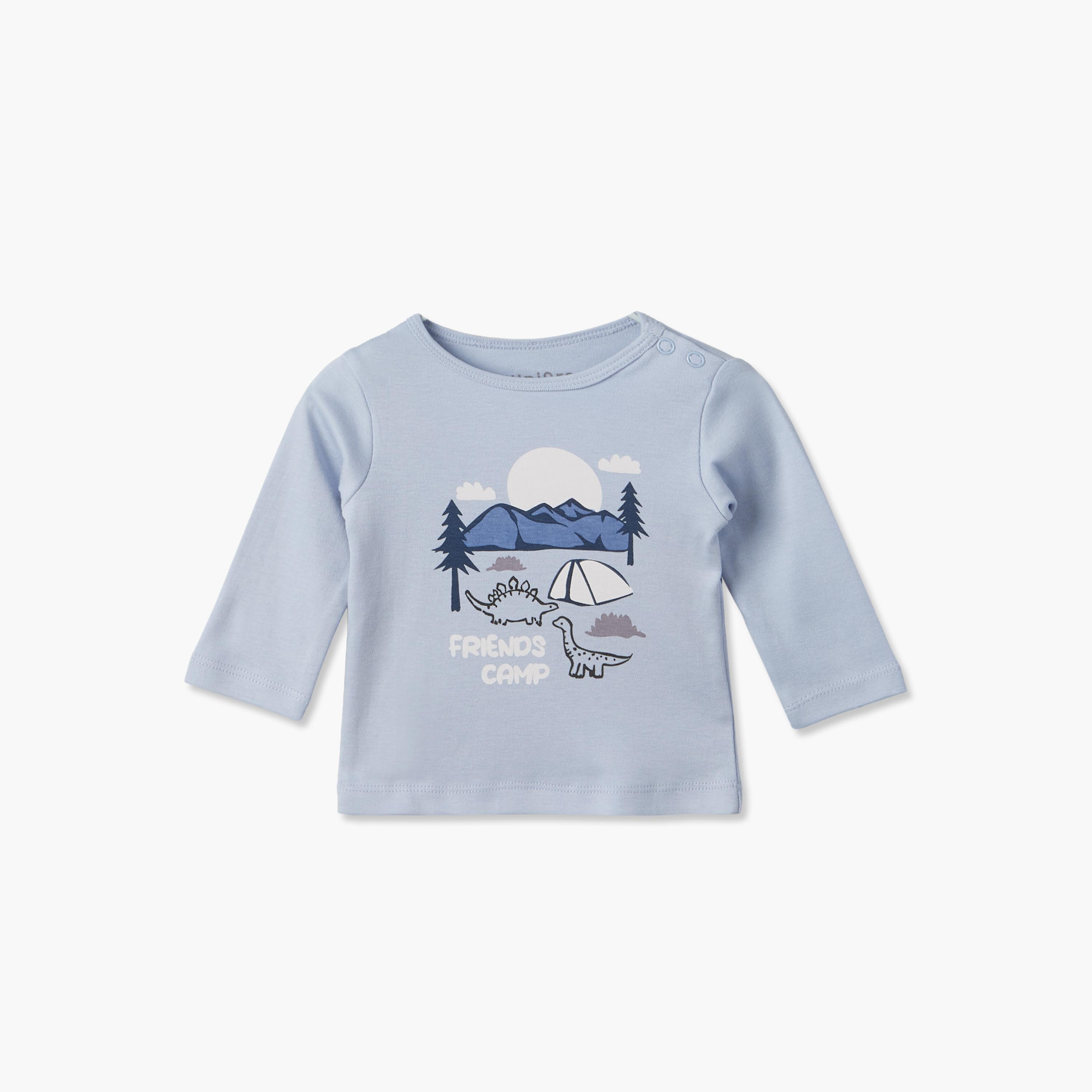 طقم من 2 بيجاما قطن بياقة مستديرة وأكمام طويلة وطبعات من جونيورز-baby-boys-clothing-nightwear-pyjamasets-image-2